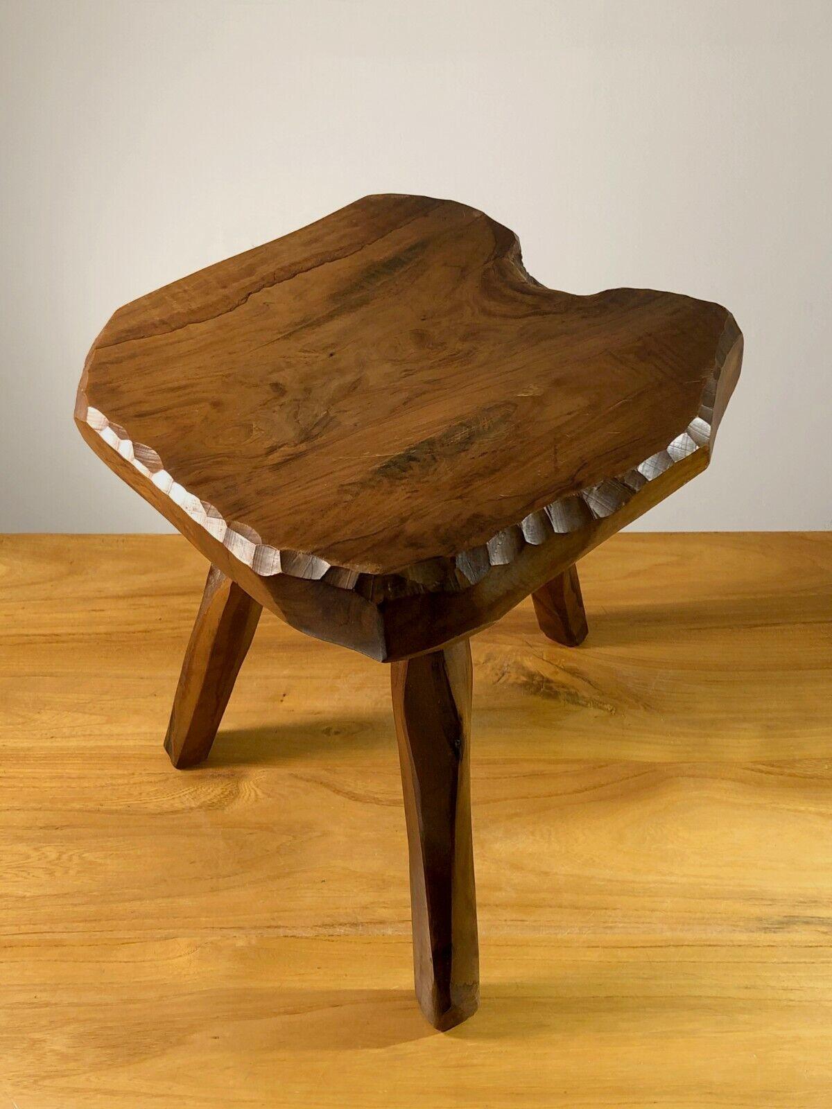 Mid-Century Modern A BRUTALIST MID-CENTURY-MODERN RUSTIC STOOL, MAROLLES Style, France 1950 For Sale