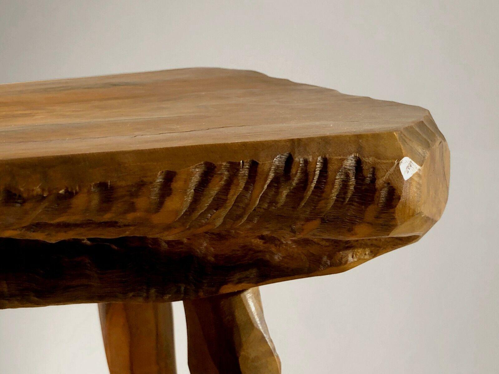 A BRUTALIST MID-CENTURY-MODERN RUSTIC STOOL, MAROLLES Style, France 1950 For Sale 1