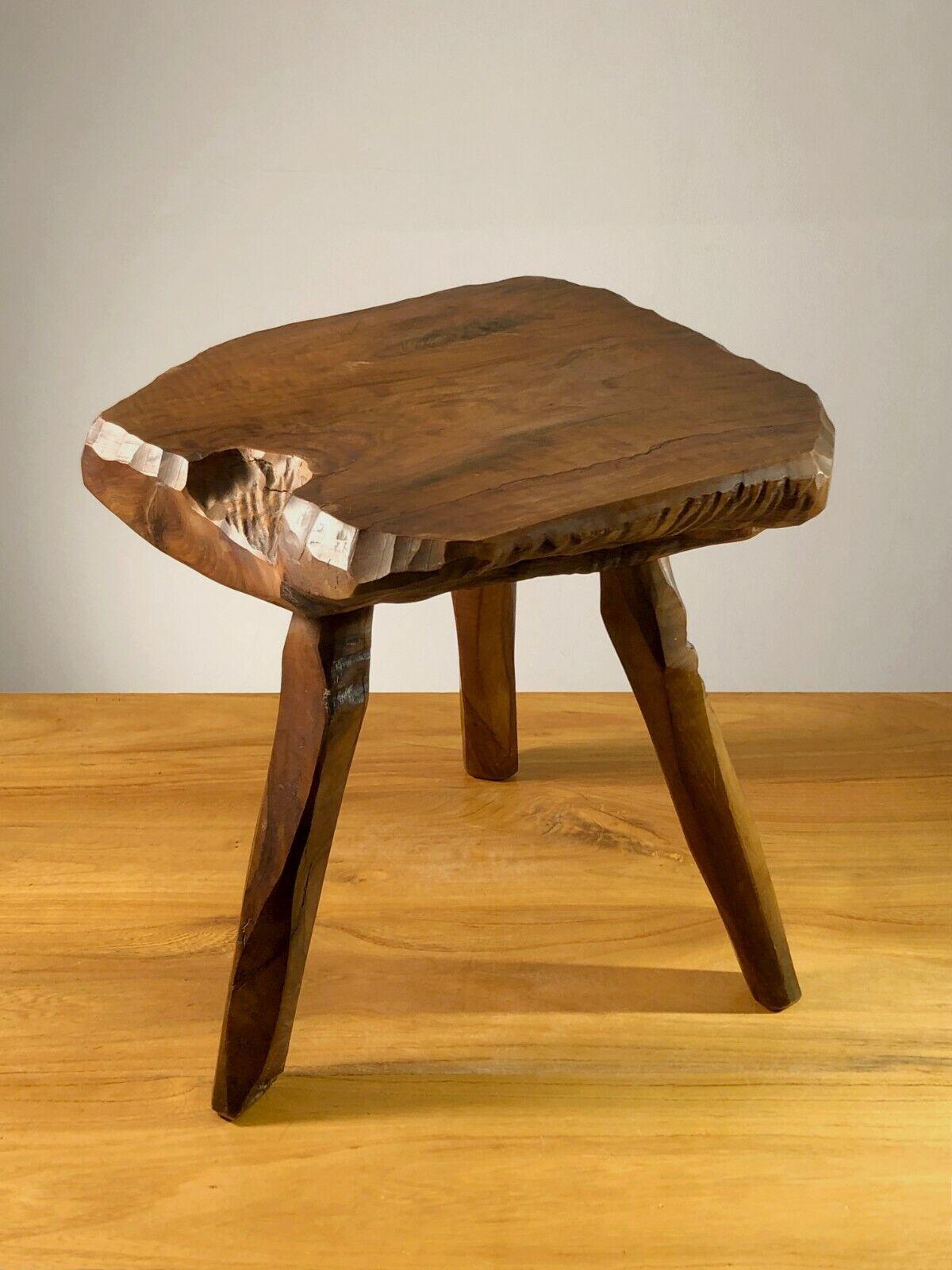A BRUTALIST MID-CENTURY-MODERN RUSTIC STOOL, MAROLLES Style, France 1950 For Sale 2