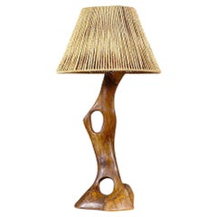 A Sculptural Olive Wood Lamp South of France 1960's