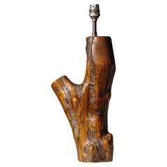A Sculptural Olive Wood Lamp South of France 1970s
