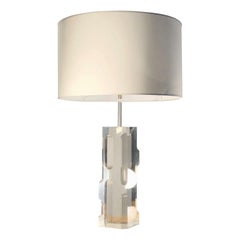 A Sculptural POST-MODERN LUCITE TABLE LAMP von ALESSIO TASCA, FUSINA, Italien 1970