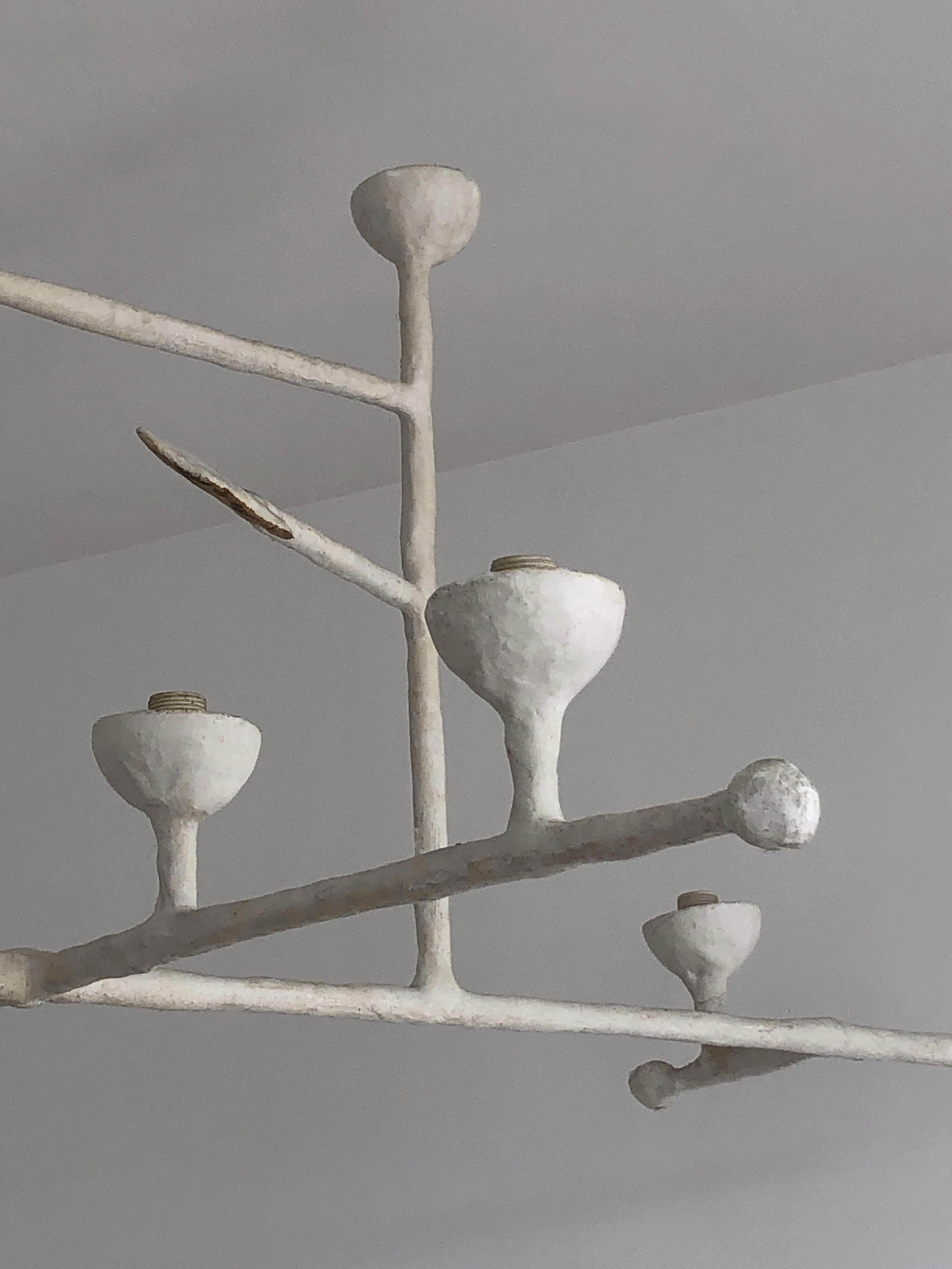 Français Plafonnier postmoderne sculptural, dans le style de DIEGO GIACOMETTI, France 1990 en vente