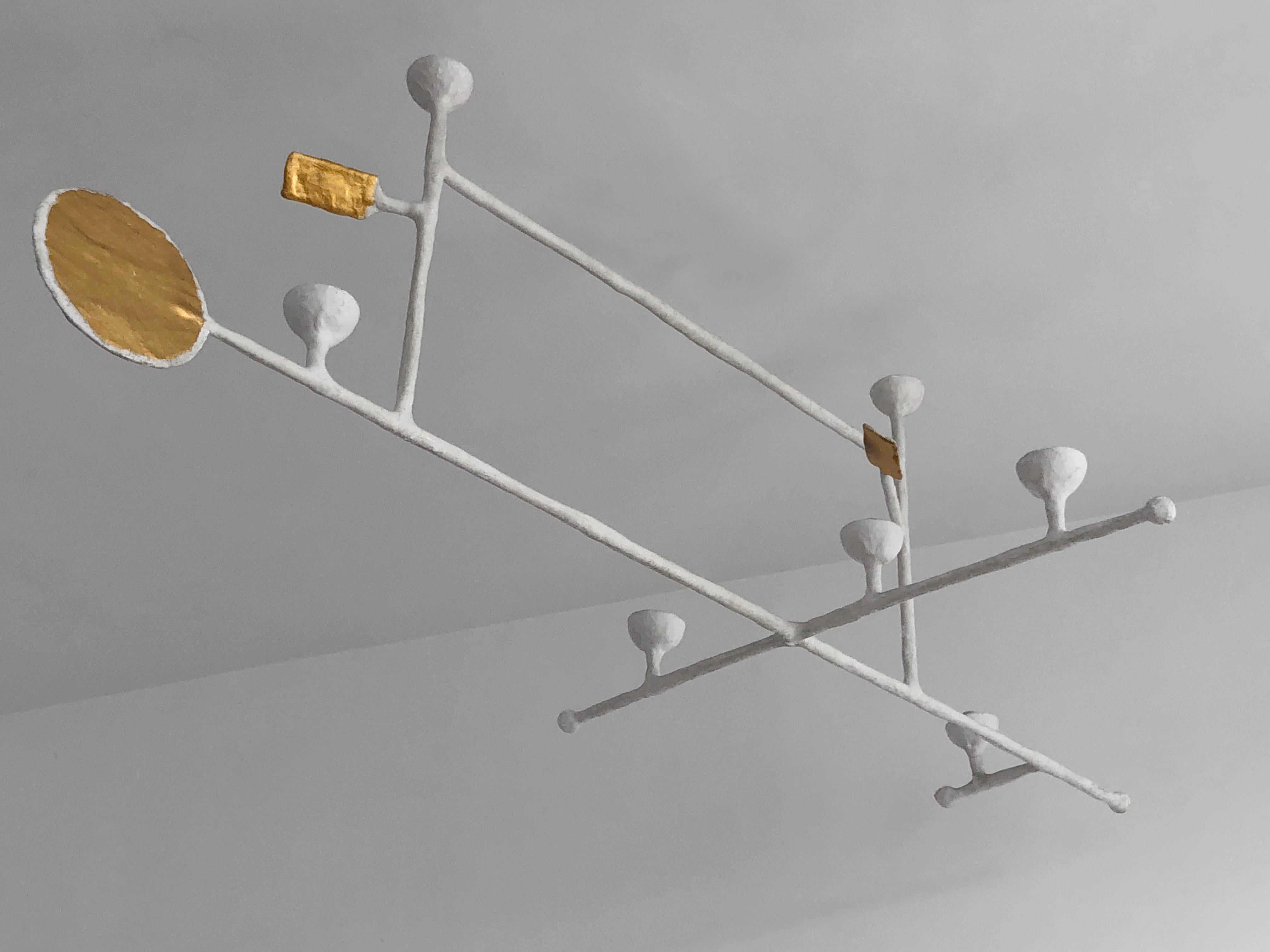 Plafonnier postmoderne sculptural, dans le style de DIEGO GIACOMETTI, France 1990 Bon état - En vente à PARIS, FR