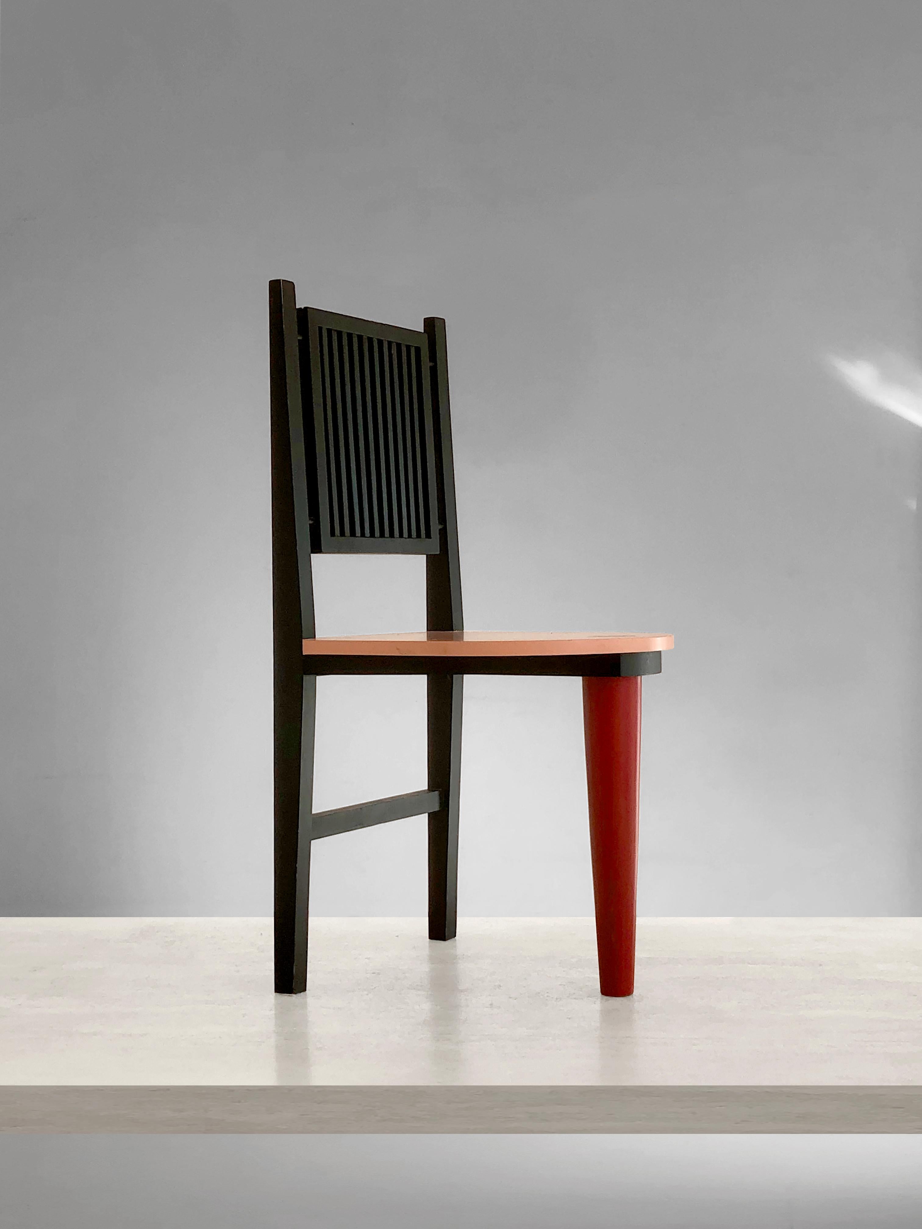 Post-Modern A Sculptural POSTMODERN MEMPHIS chair, in the style of PIERRE SALA, France 1980 For Sale