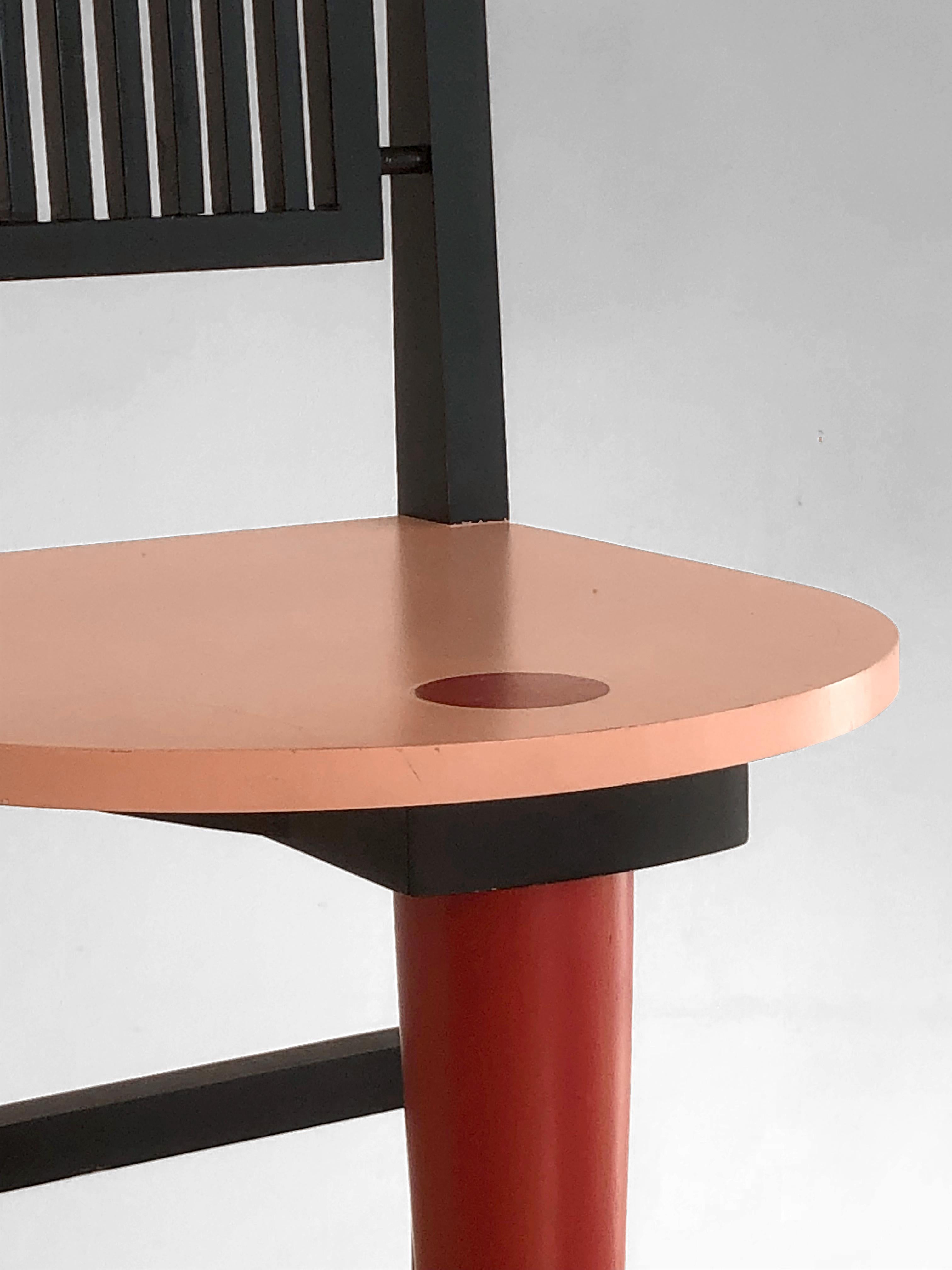 Late 20th Century A Sculptural POSTMODERN MEMPHIS chair, in the style of PIERRE SALA, France 1980 For Sale