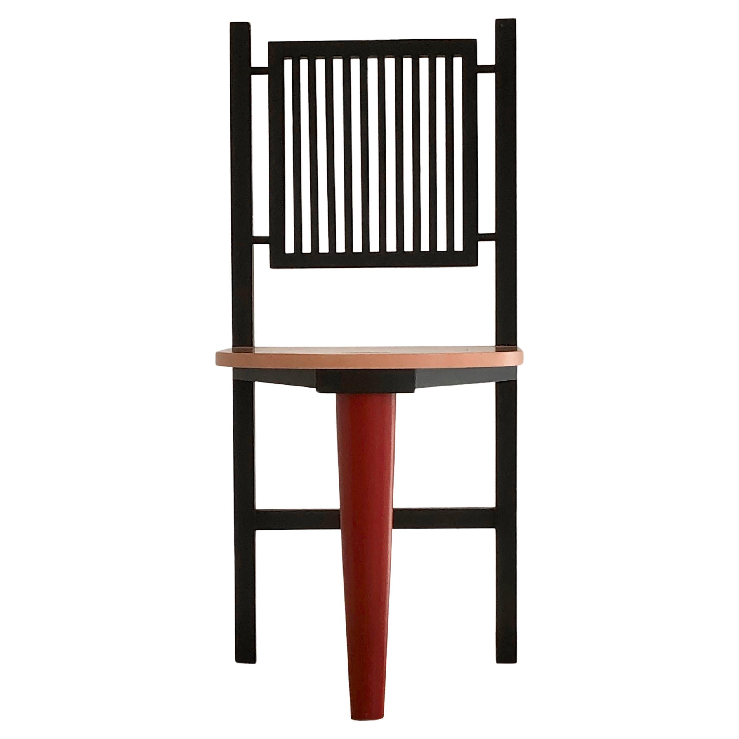 A Sculptural POSTMODERN MEMPHIS chair, in the style of PIERRE SALA, France 1980 For Sale