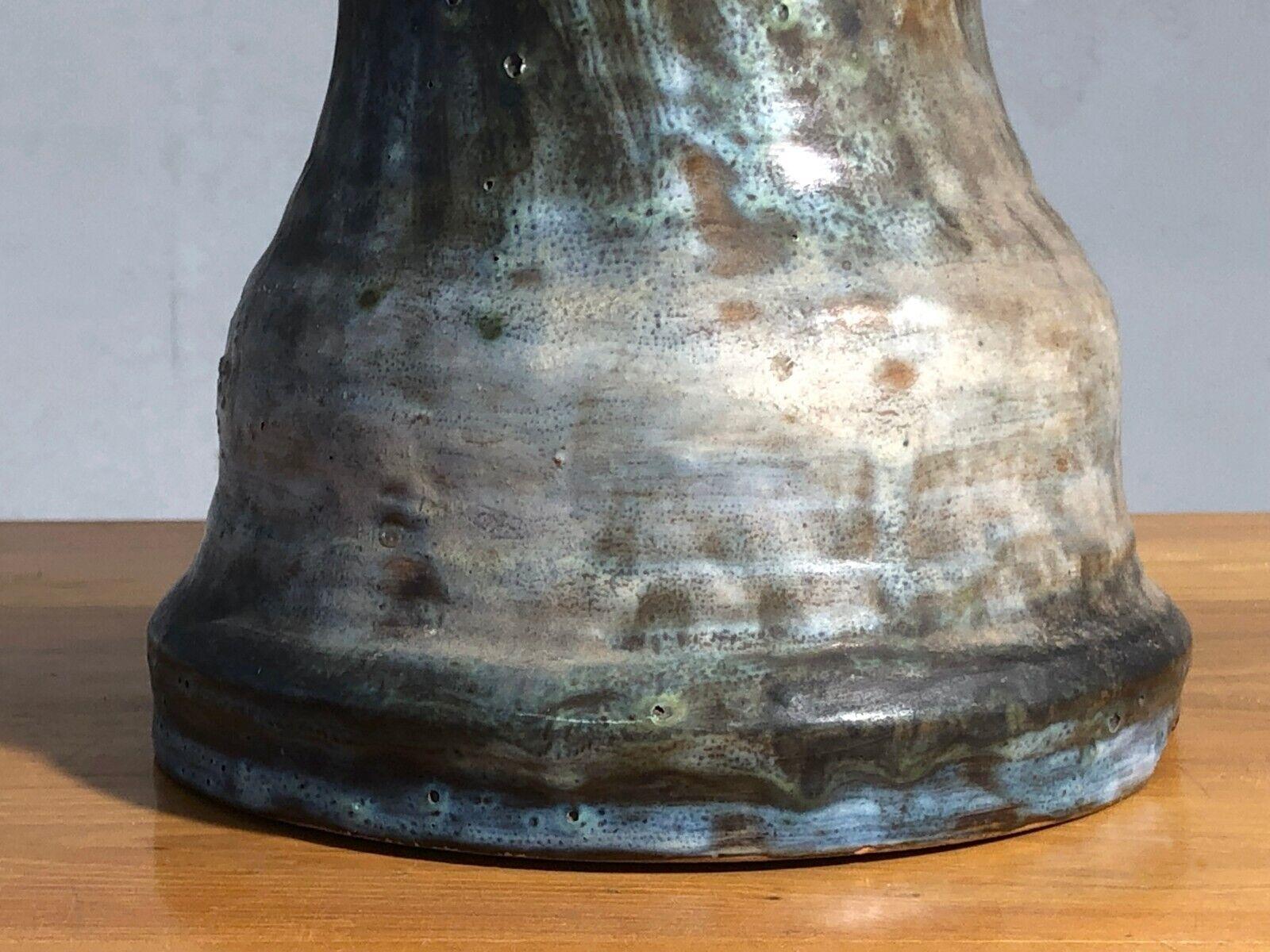 A Sculptural RUSTIC MODERN BRUTALIST Ceramic TABLE LAMP, VALLAURIS, France 1950 For Sale 7