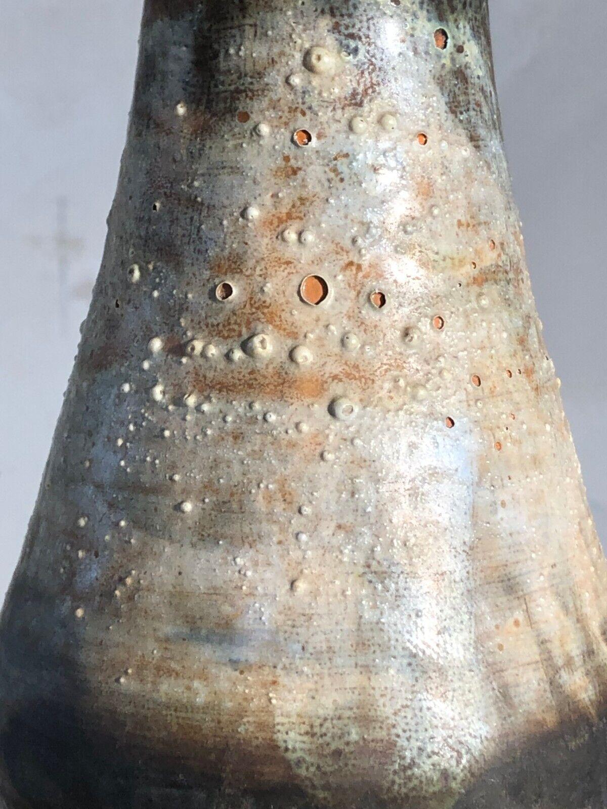 A Sculptural RUSTIC MODERN BRUTALIST Ceramic TABLE LAMP, VALLAURIS, France 1950 For Sale 12