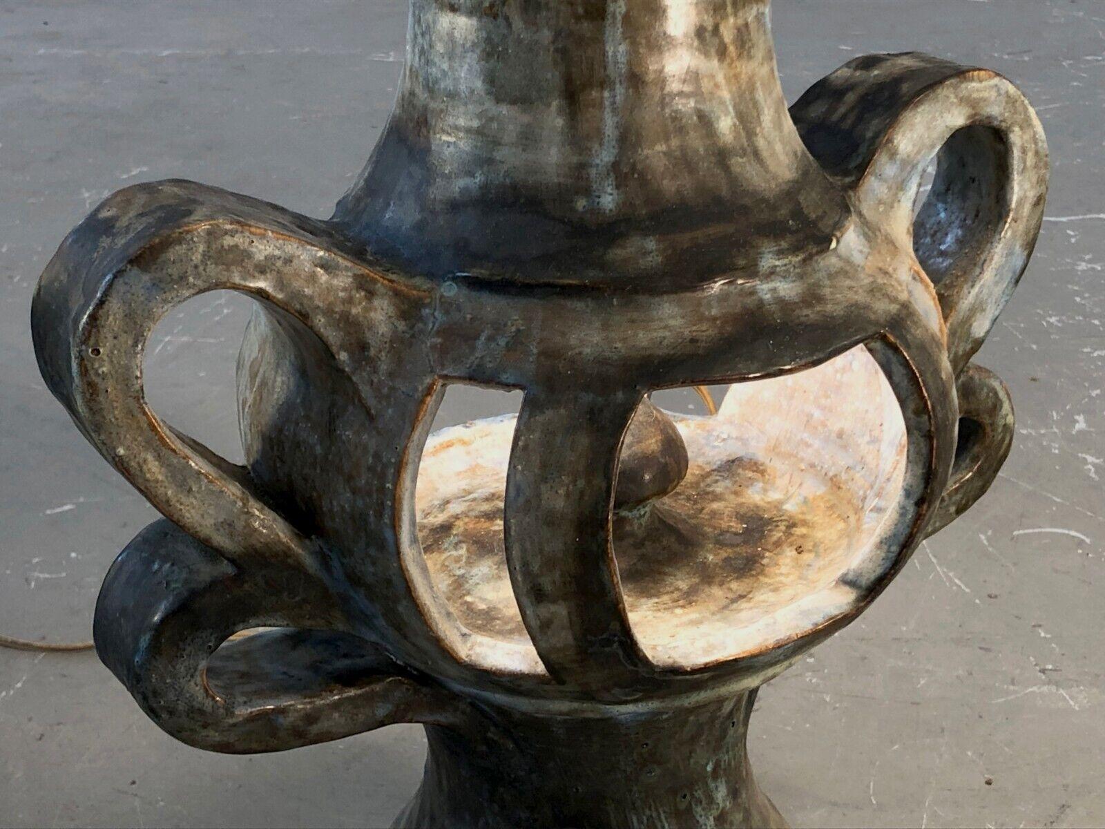 Milieu du XXe siècle Table LAMP RUSTIC MODERN BRUTALIST Sculptural, VALLAURIS, France 1950 en vente