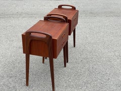 A sculptural set of stunning Danish teak nightstands from the 1960´s