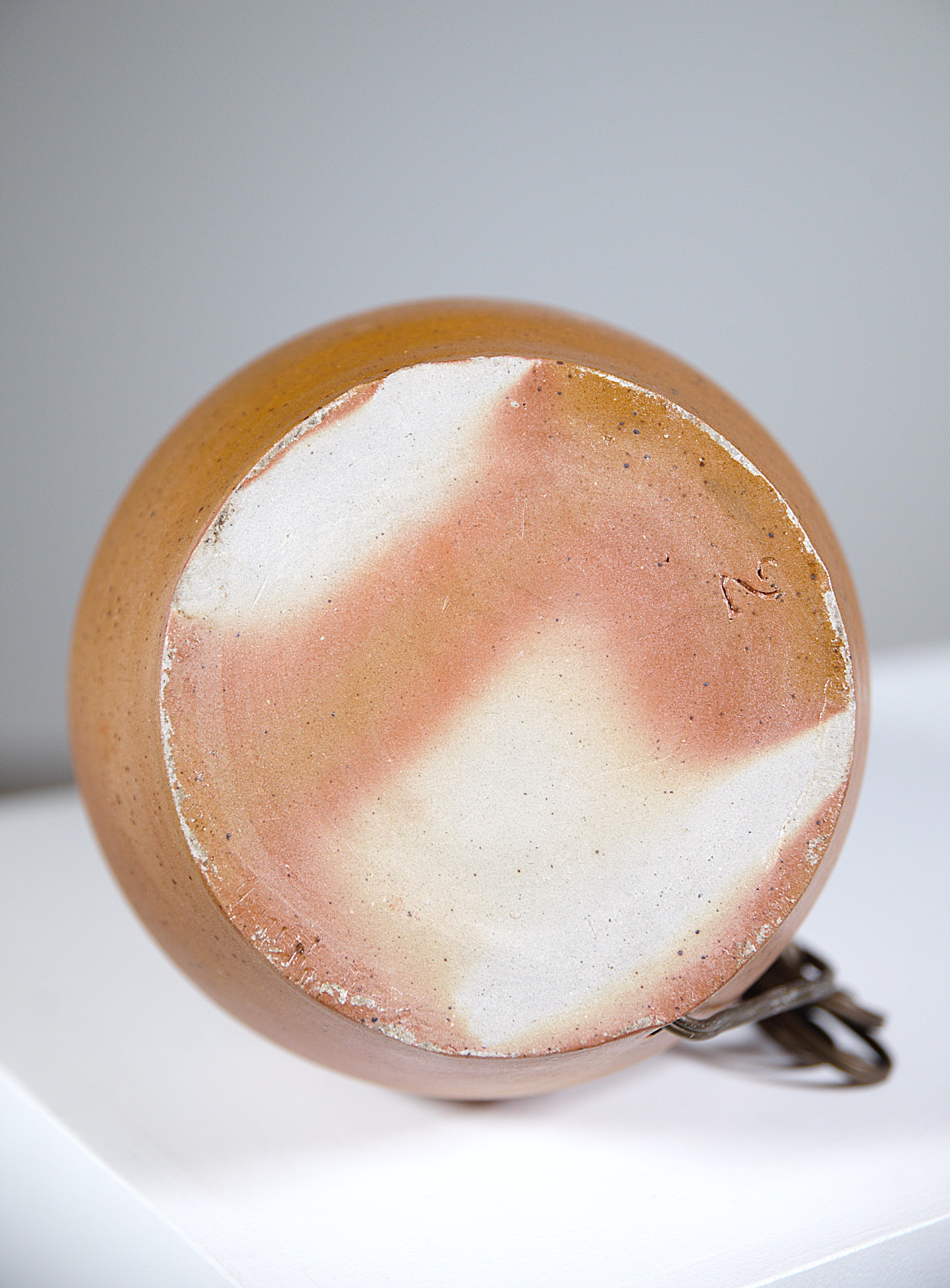 Late 20th Century A Sculptural Stoneware Lamp France 1970 For Sale