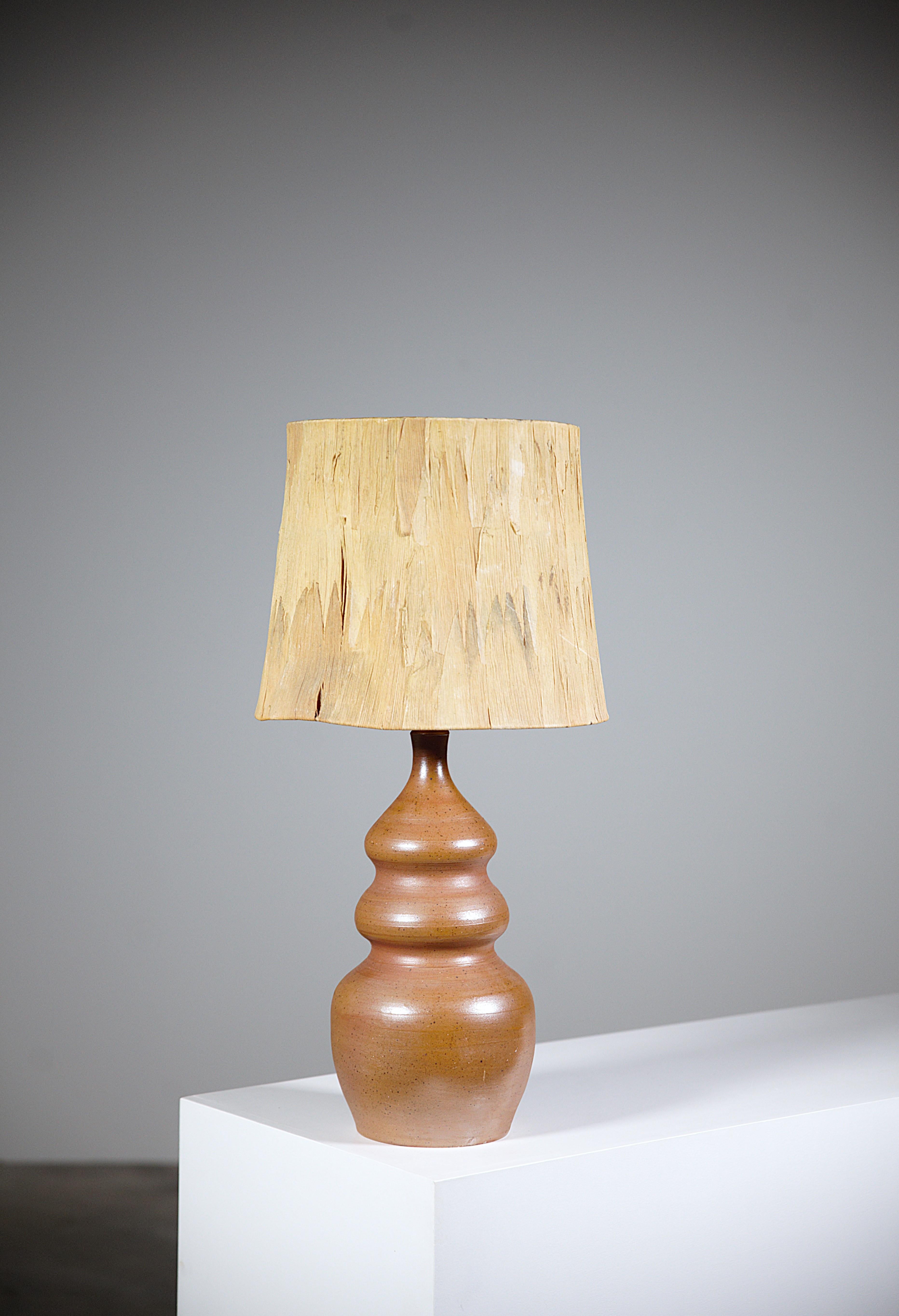 A Sculptural Stoneware Lamp France 1970 For Sale 1