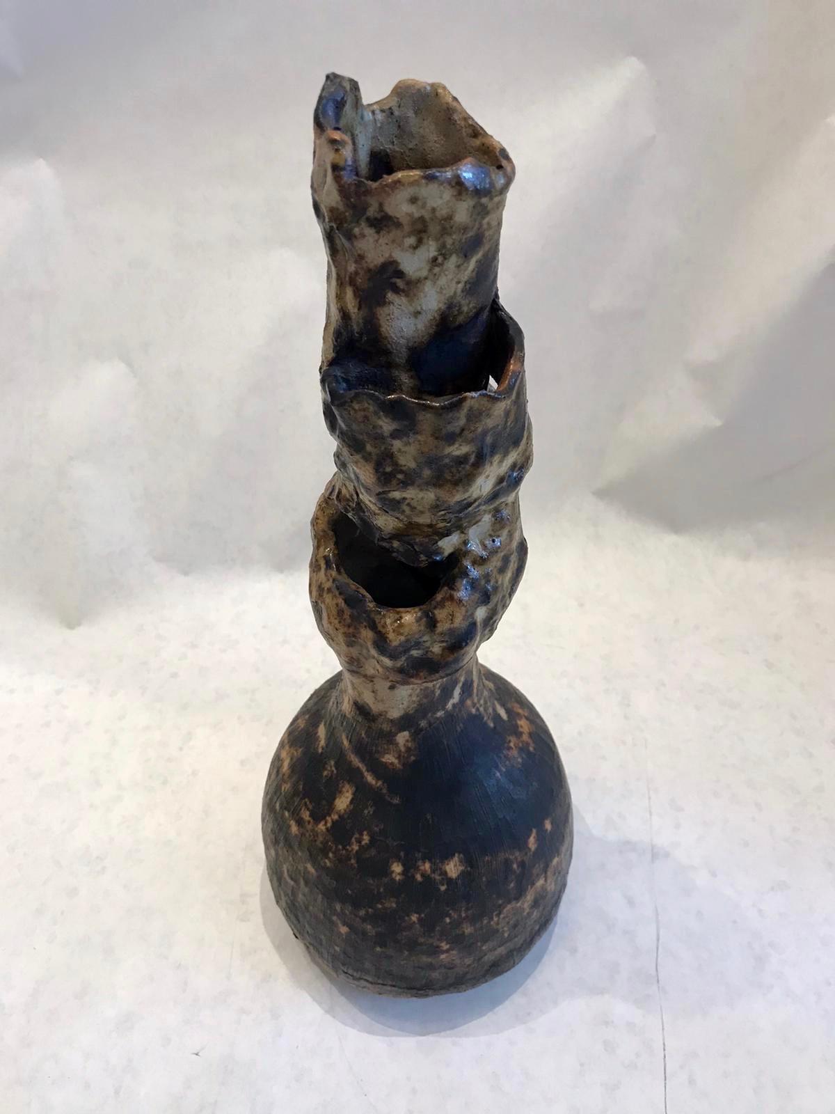 Sculptural Studio Pottery Vase In Good Condition For Sale In East Hampton, NY