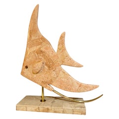 A Sculptural Tessellated Marble Tropical Fish
