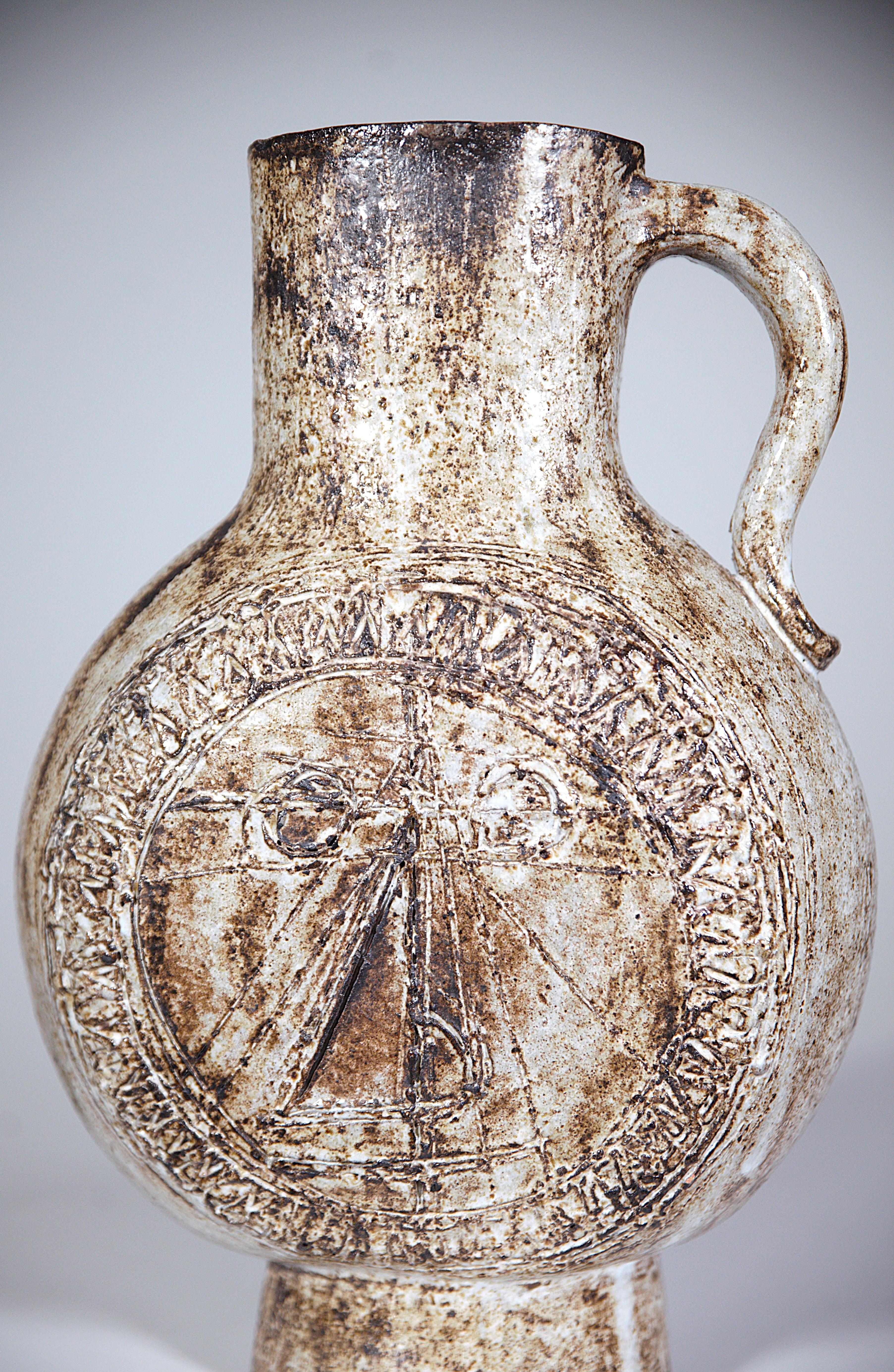 Vaso scultoreo di Jacques Pouchain Atelier A Dieulefit Francia anni '60 In condizioni buone in vendita a HYÈRES, FR
