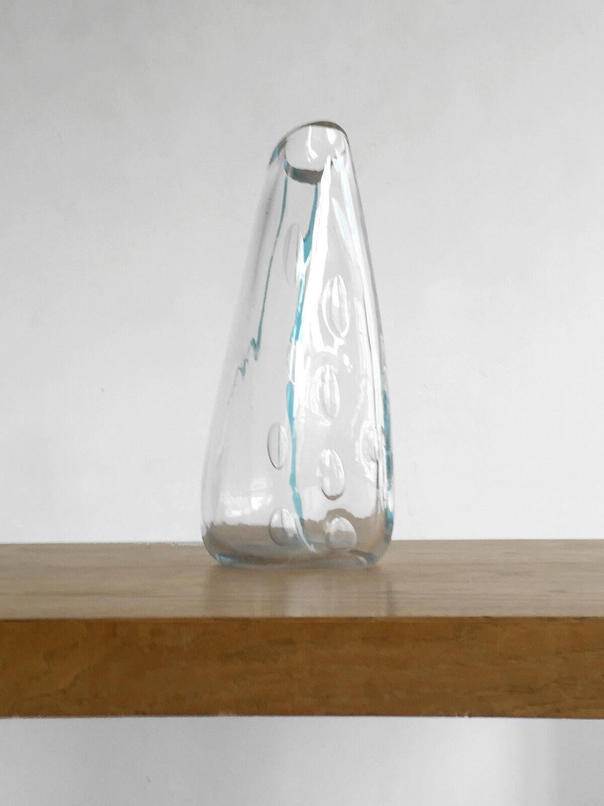 Post-Modern A Sculptural Transparent BLOWN GLASS VASE, VENINI, MURANO, ITALY 1980-1990 For Sale