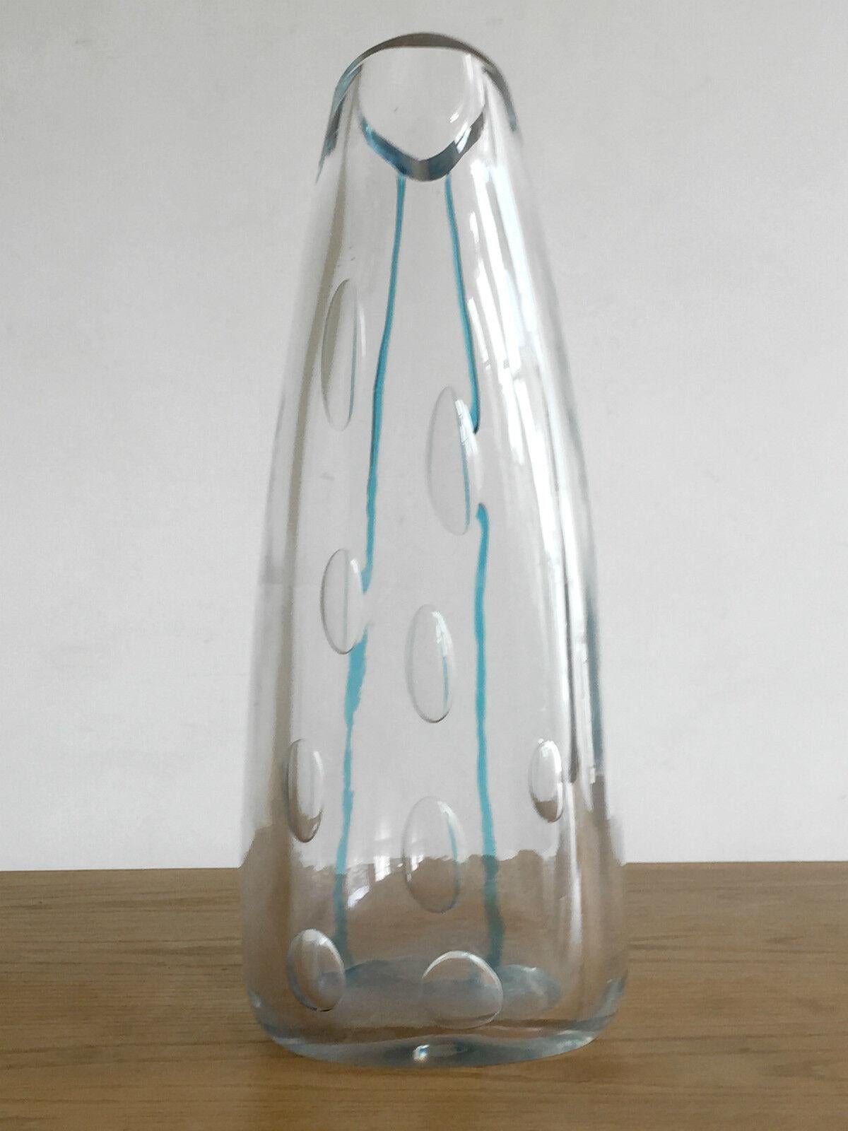 A Sculptural Transparent BLOWN GLASS VASE, VENINI, MURANO, ITALY 1980-1990 In Excellent Condition For Sale In PARIS, FR