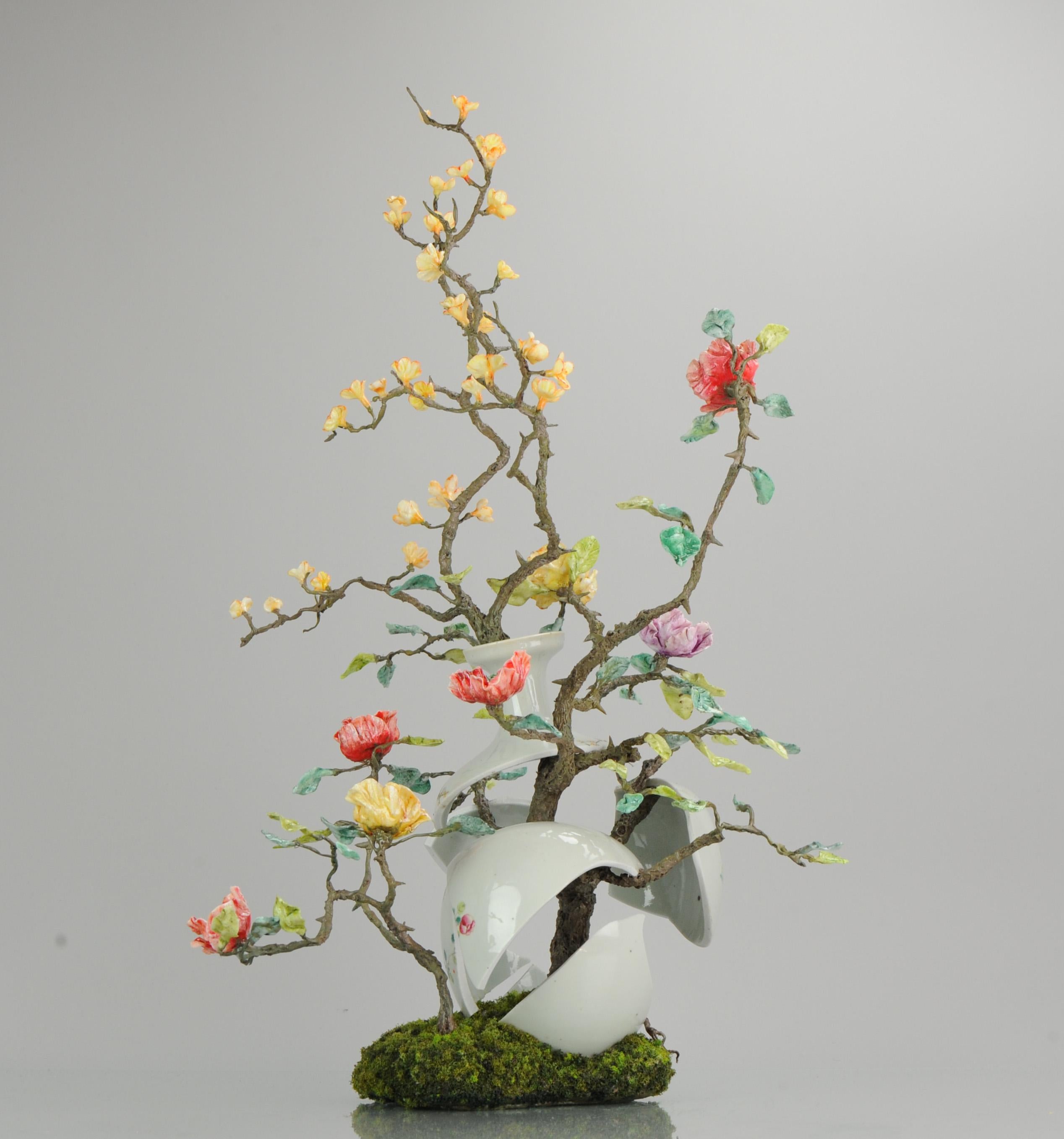 Sculpture by Patrick Bergsma Made from a 19th Chinese Fencai Porcelain Vase 5
