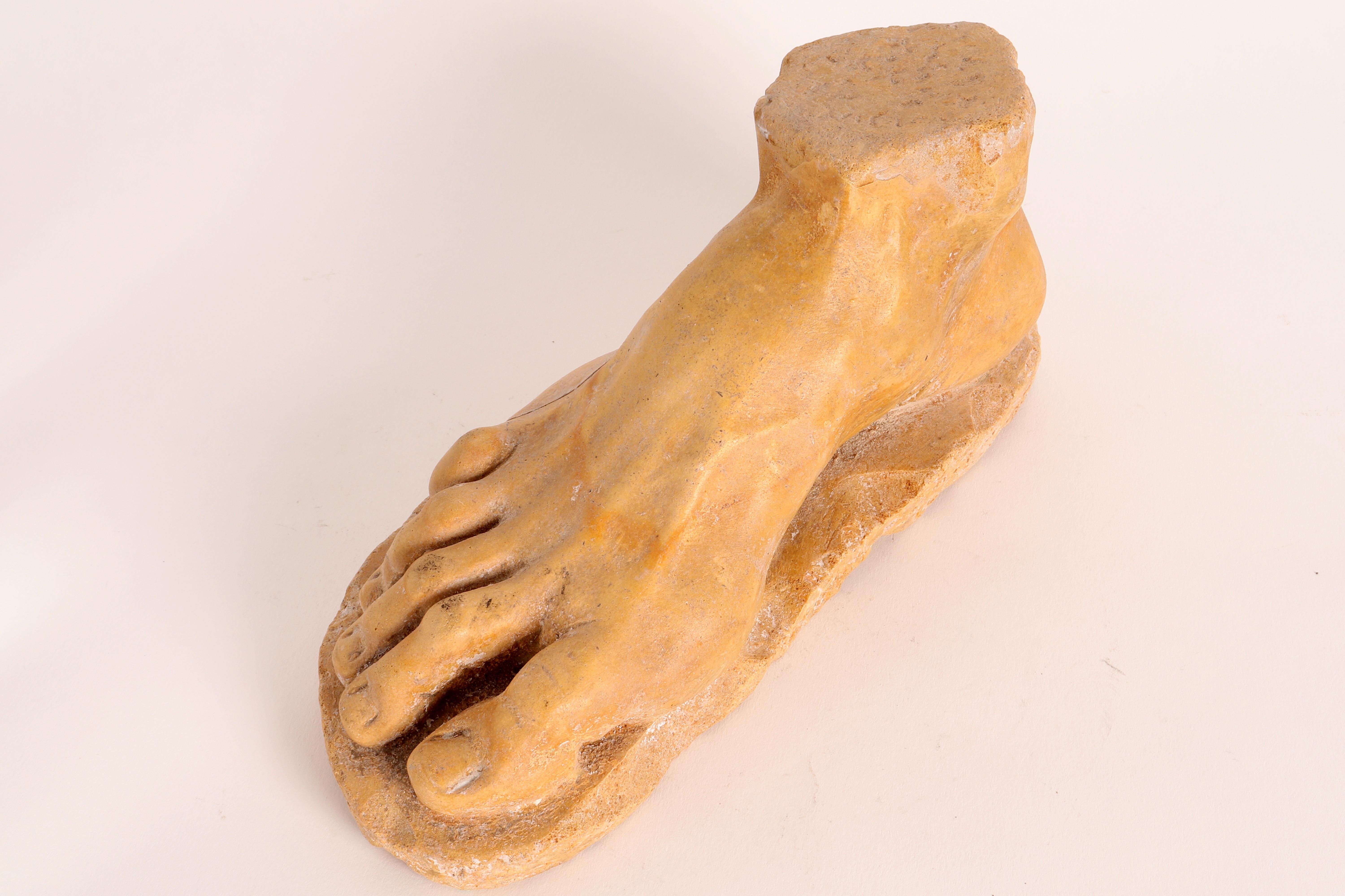 Italian Sculpture of a Foot in Yellow Marble from Siena, Italy 1820 For Sale