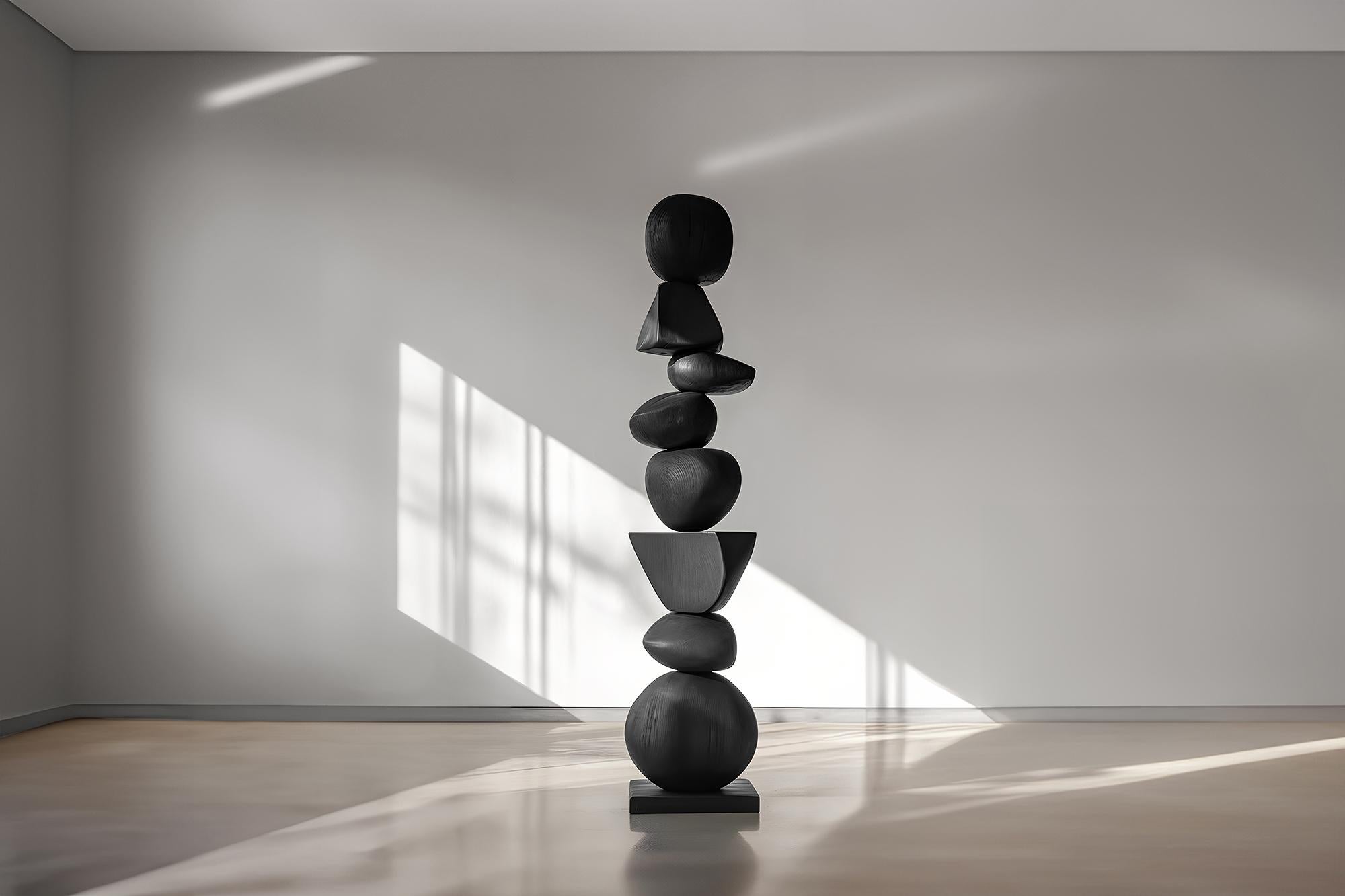 A Sculpture of Dark Elegance, Biomorphic Black Solid Wood, Still Stand No97

——

Joel Escalona's wooden standing sculptures are objects of raw beauty and serene grace. Each one is a testament to the power of the material, with smooth curves that
