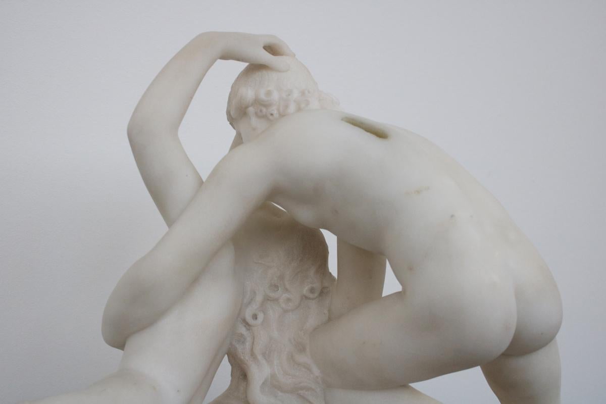 Neoclassical Sculpture of Psyche Revived by Cupid's Kiss For Sale
