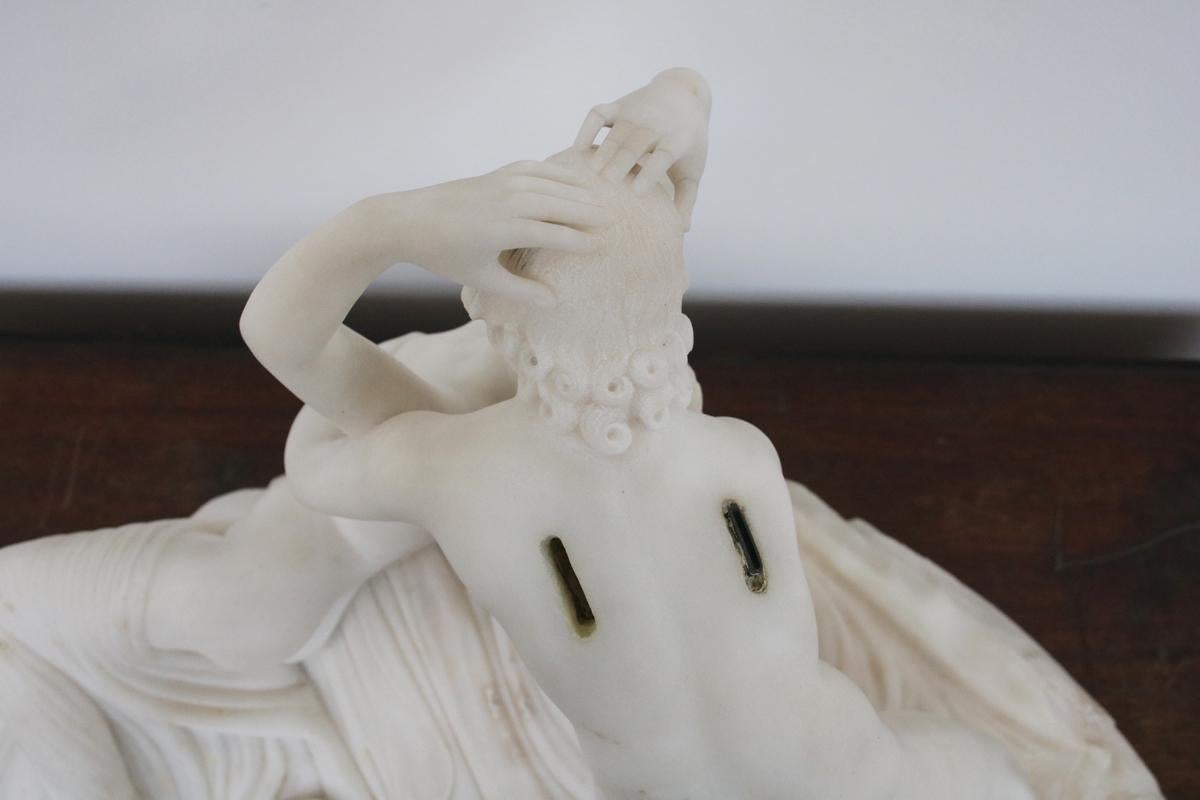 Italian Sculpture of Psyche Revived by Cupid's Kiss For Sale