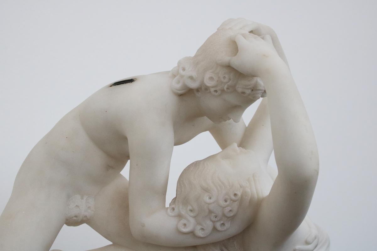 19th Century Sculpture of Psyche Revived by Cupid's Kiss For Sale