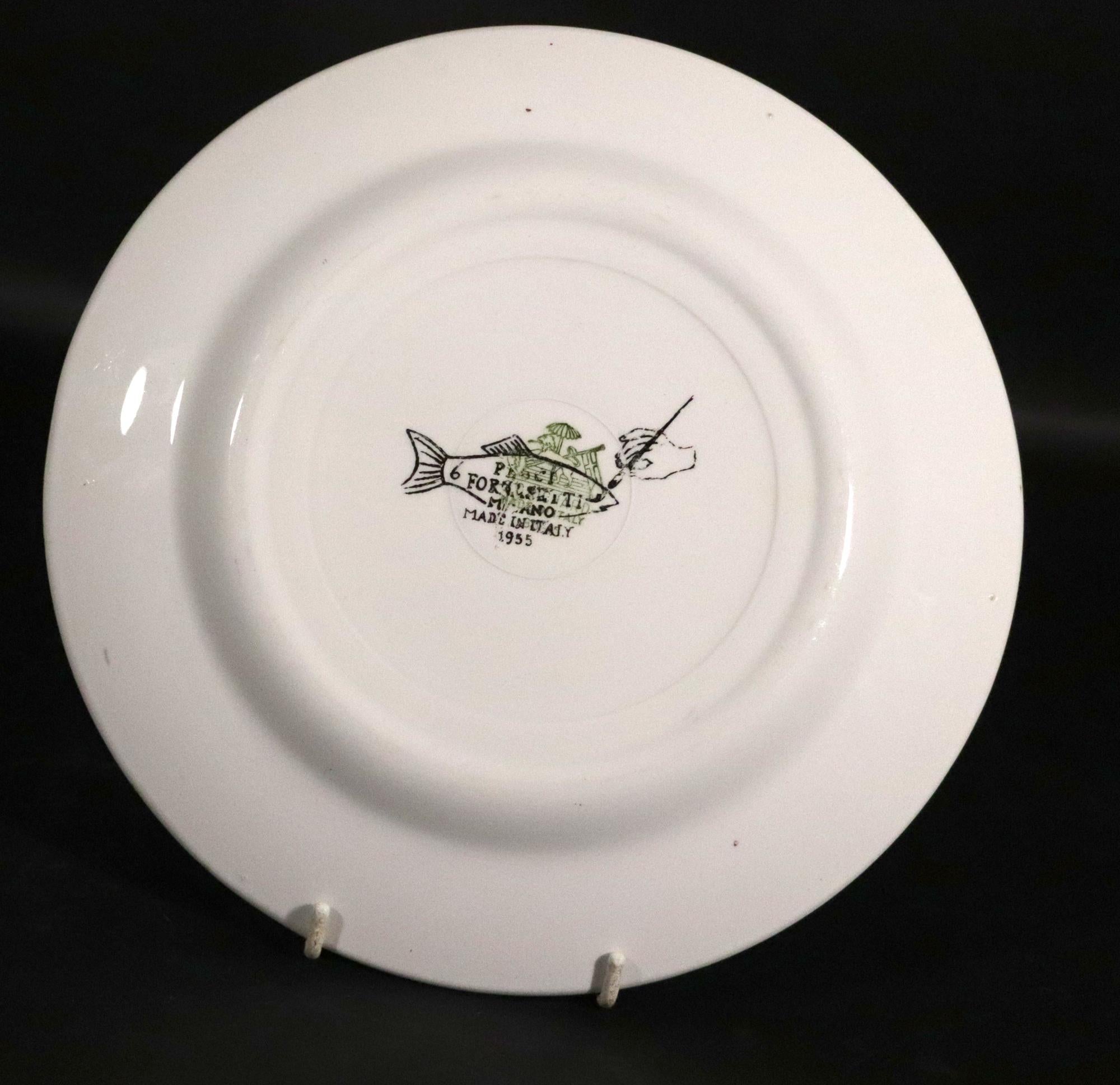 A Sea of Imagination: Piero Fornasetti’s Iconic Pesci Plates For Sale 3