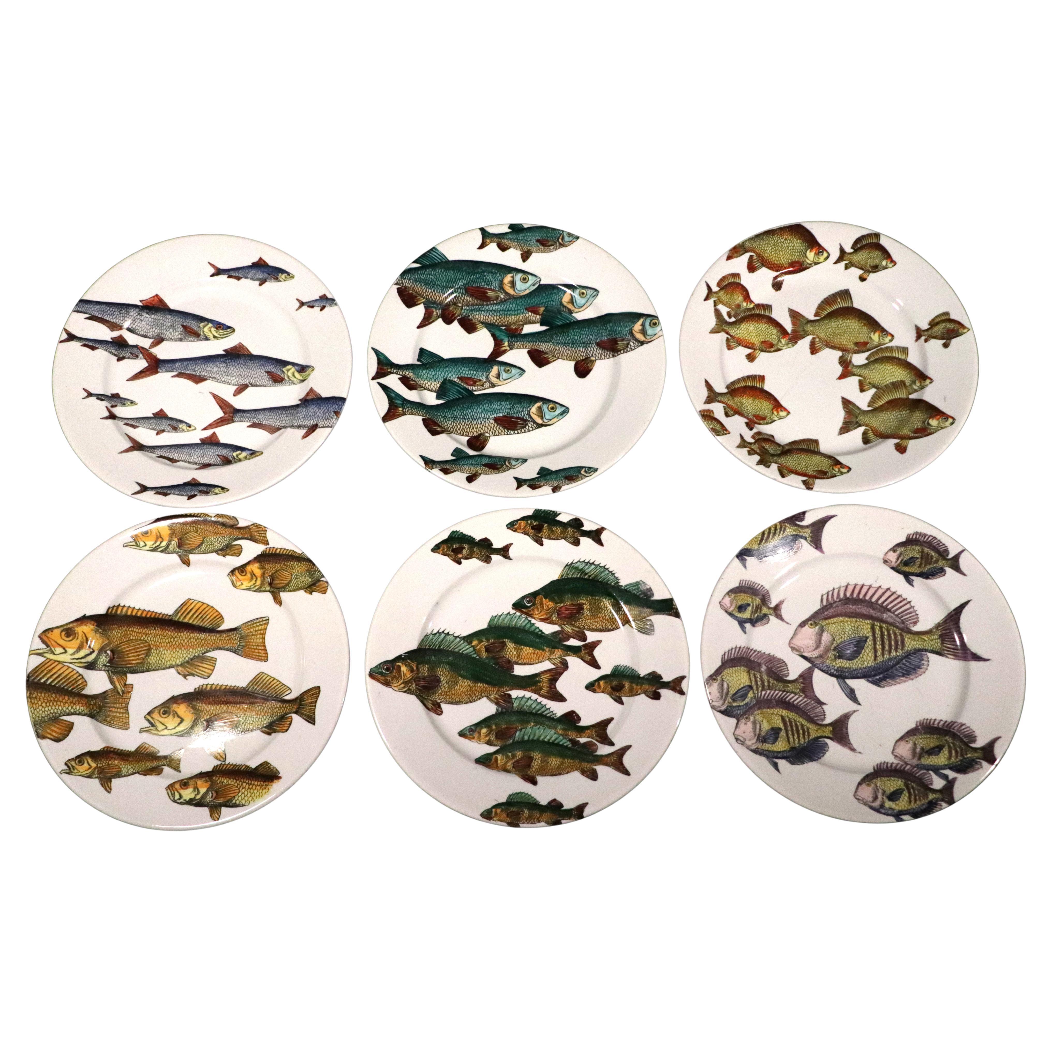 Mid-Century Modern A Sea of Imagination: Piero Fornasetti’s Iconic Pesci Plates For Sale