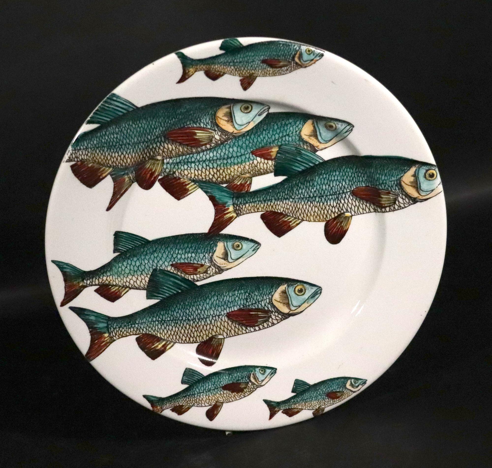 A Sea of Imagination: Piero Fornasetti’s Iconic Pesci Plates In Good Condition For Sale In Downingtown, PA