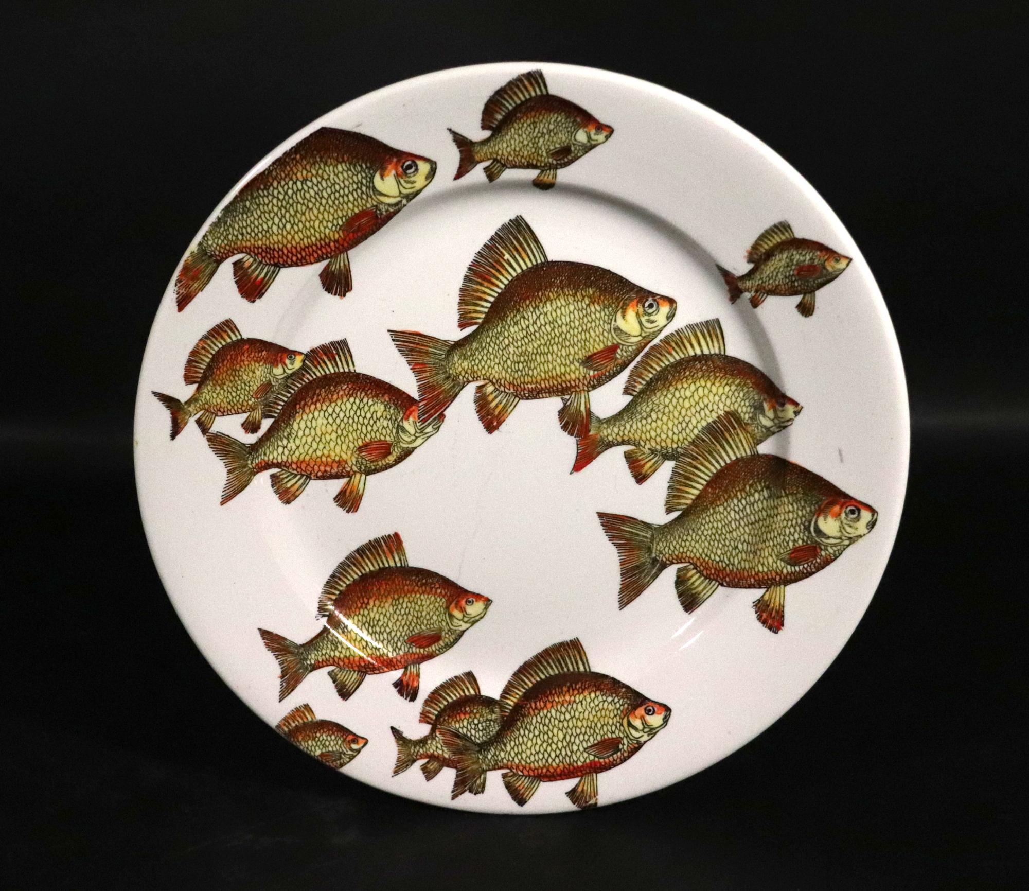 Mid-20th Century A Sea of Imagination: Piero Fornasetti’s Iconic Pesci Plates For Sale