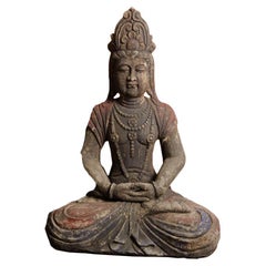 Seated Larger Then Life Guan Yin Seated Buddha Statue