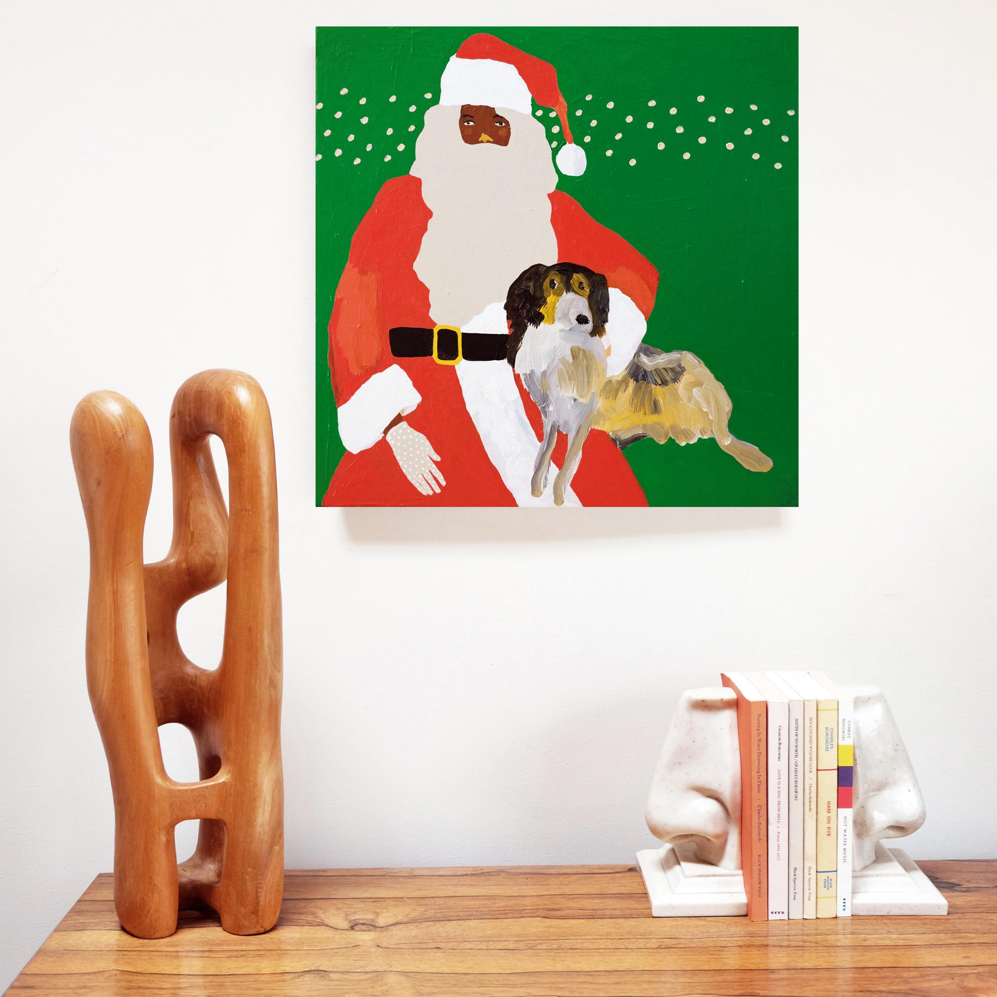 English 'A Secret Santa' Figurative Painting by Alan Fears Pop Art