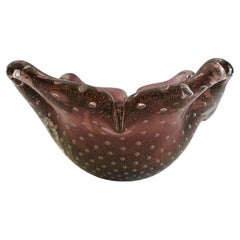 A. Seguso, Murano Controlled Bubble Amethyst Glass Bowl, Italy, Circa 1960's