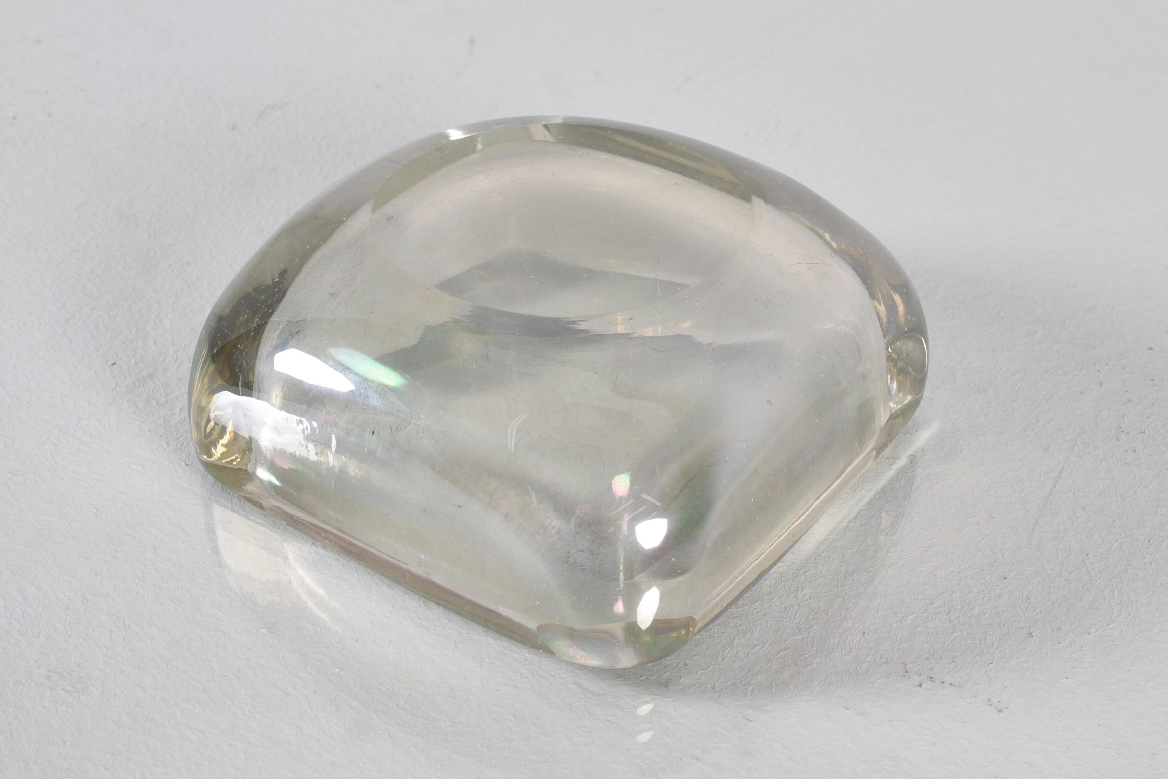 A. Seguso Thick Iridescent Murano Glass Ashtray 40s Italy For Sale 3