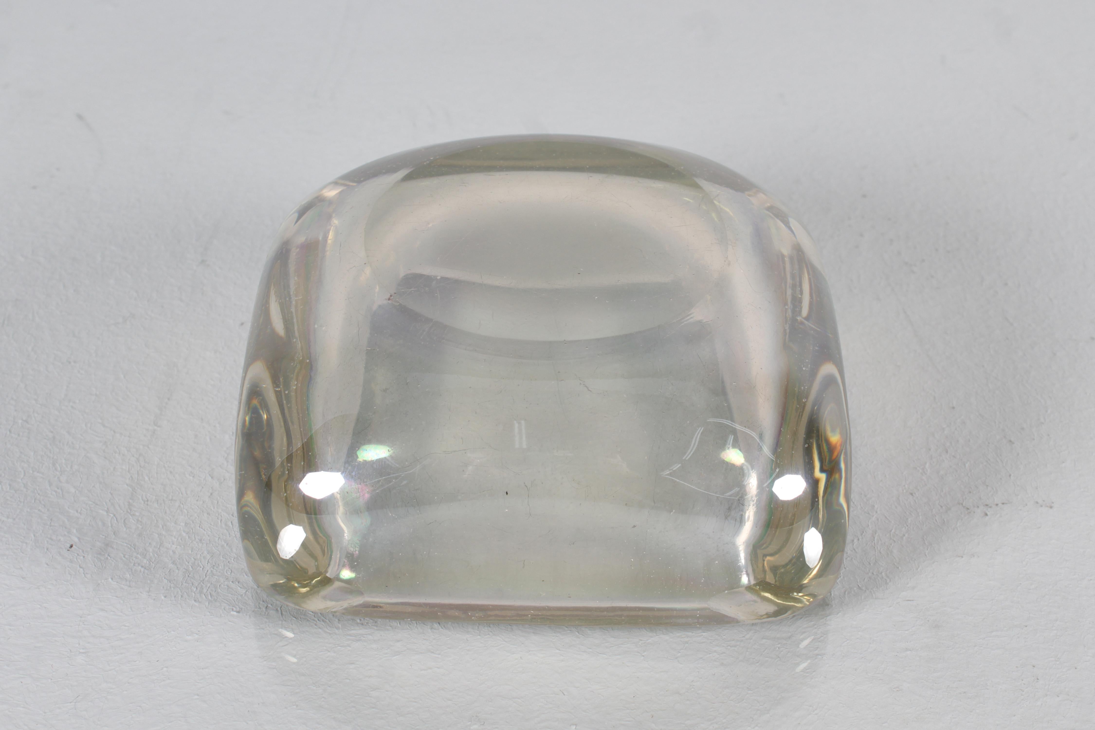 A. Seguso Thick Iridescent Murano Glass Ashtray 40s Italy For Sale 2
