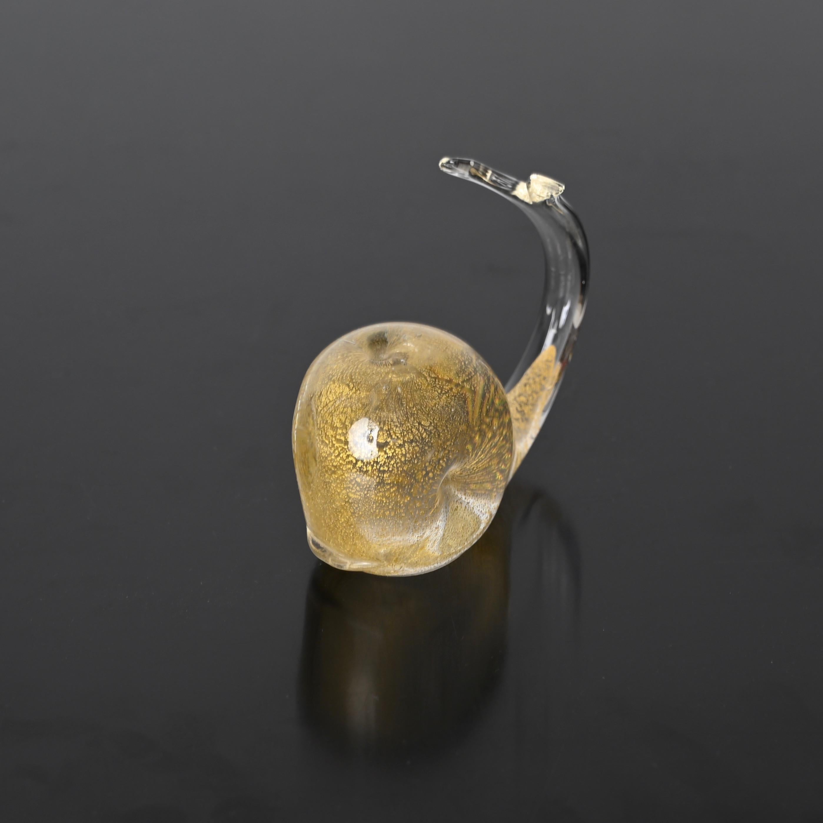 A. Seguso Whale Sculpture in Murano Glass with Gold Dust, Italy 1960s For Sale 3