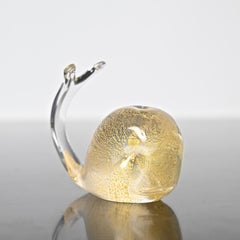 A. Seguso Whale Sculpture in Murano Glass with Gold Dust, Italy 1960s
