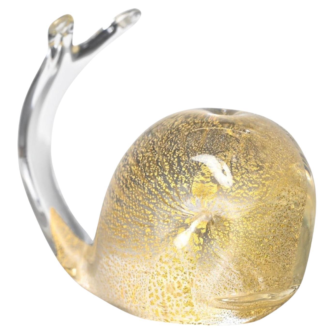 A. Seguso Whale Sculpture in Murano Glass with Gold Dust, Italy 1960s For Sale 5