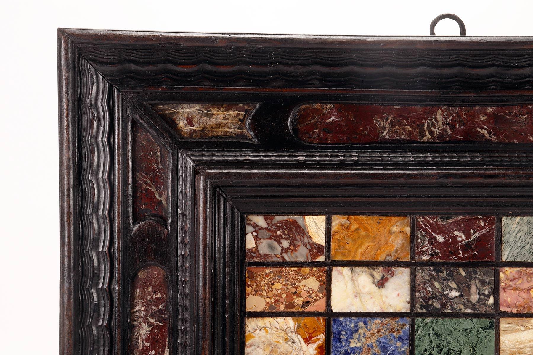 A selection of 30 antique Grand Tour marquetry marbles, Italy 1850.  In Good Condition For Sale In Milan, IT