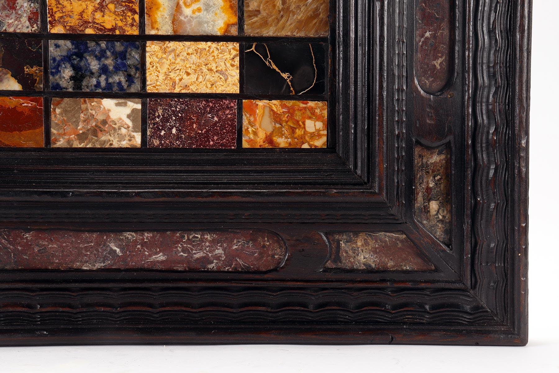 Marble A selection of 30 antique Grand Tour marquetry marbles, Italy 1850.  For Sale