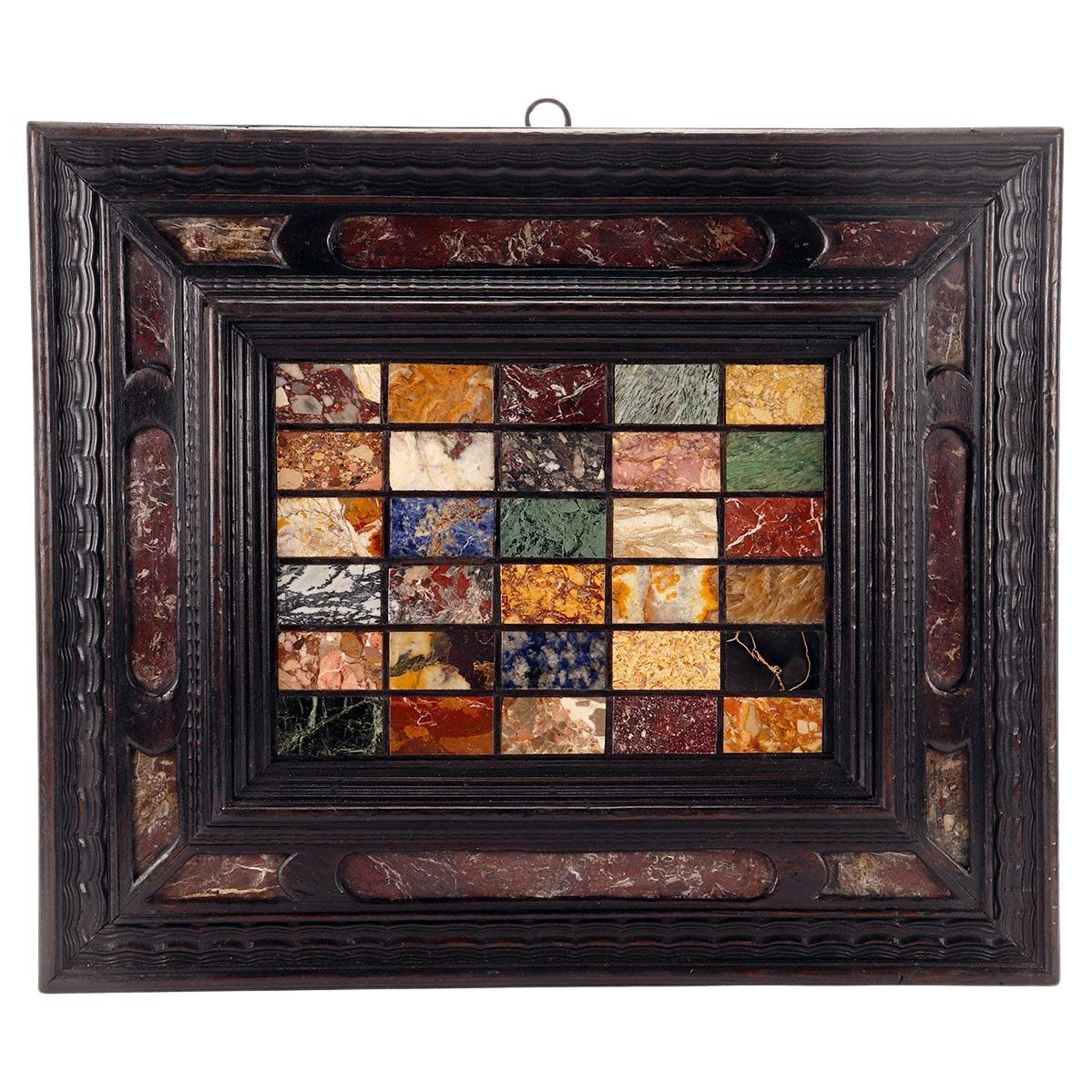 A selection of 30 antique Grand Tour marquetry marbles, Italy 1850.  For Sale