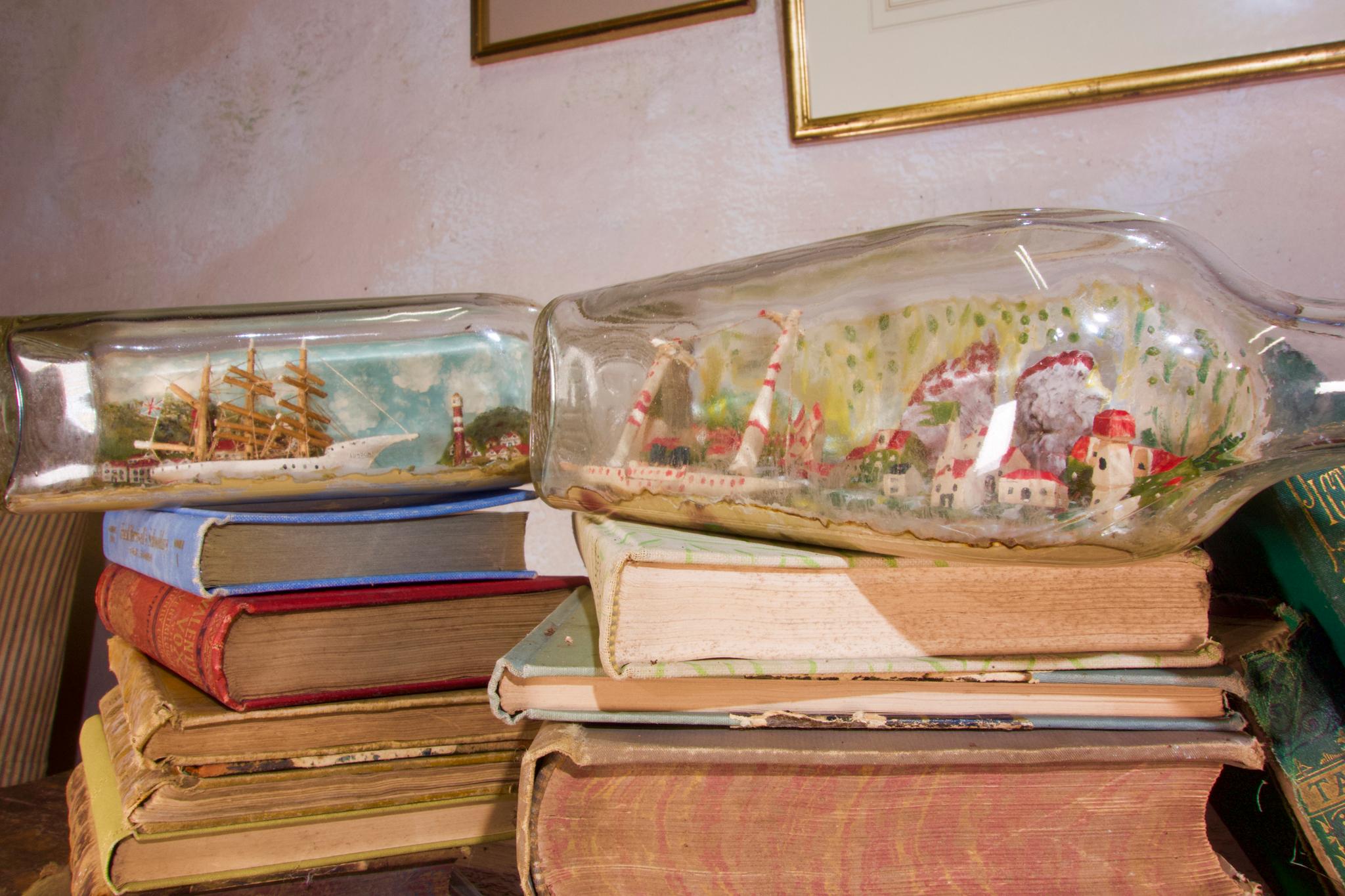 Glass 19th Century Ships in a Bottle For Sale