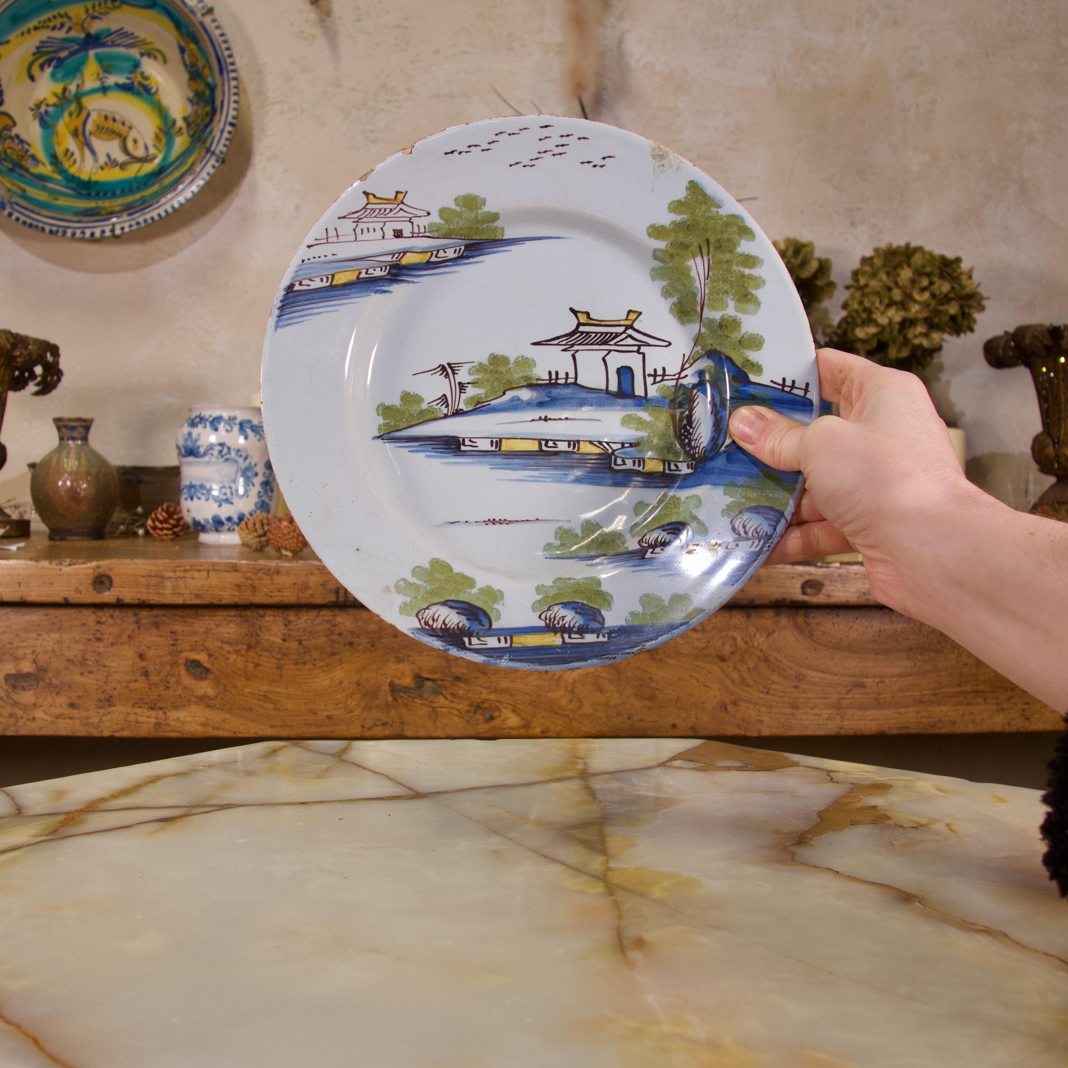 Selection of Three 18th Century English/Bristol Delft Plates 3