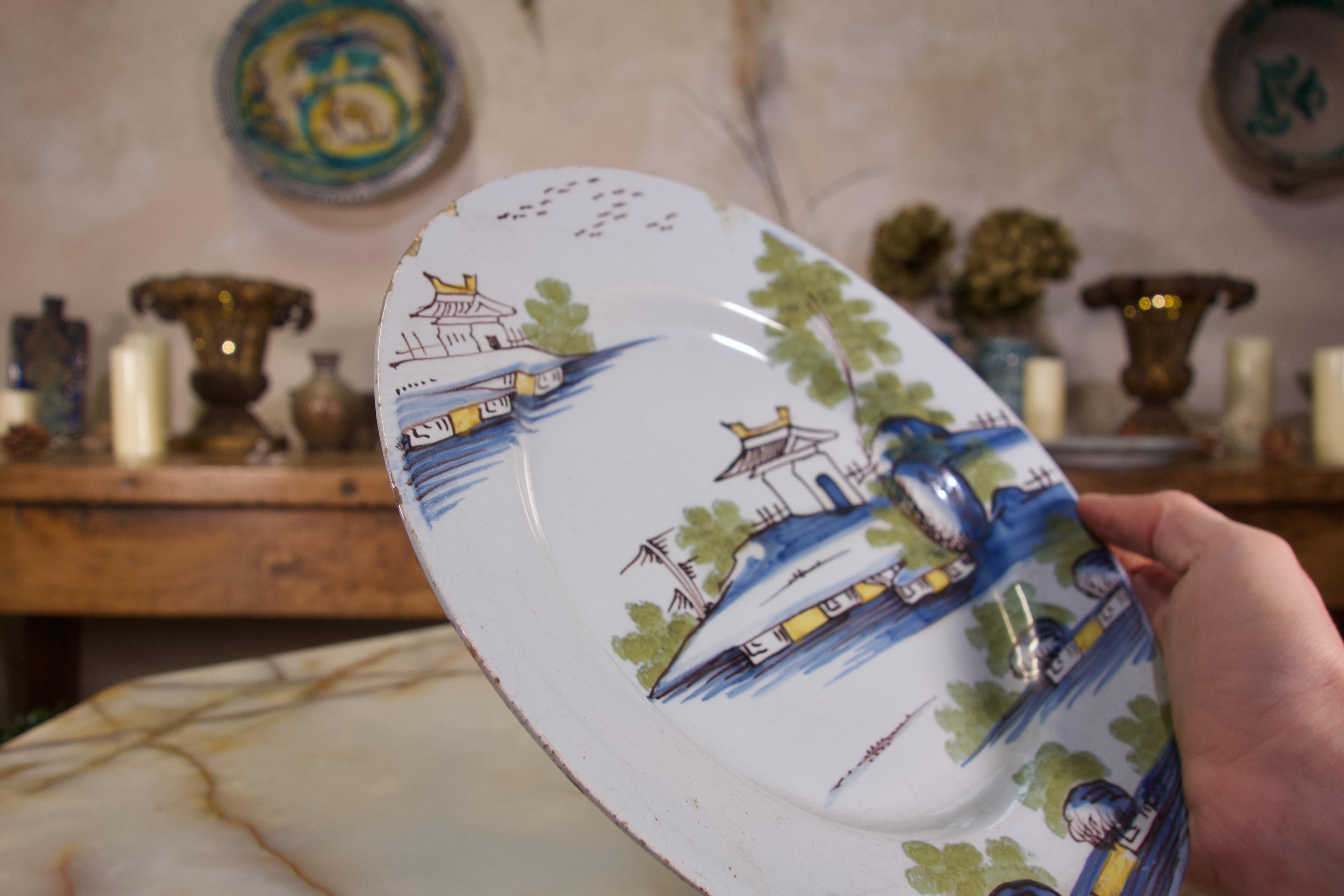 Selection of Three 18th Century English/Bristol Delft Plates 5