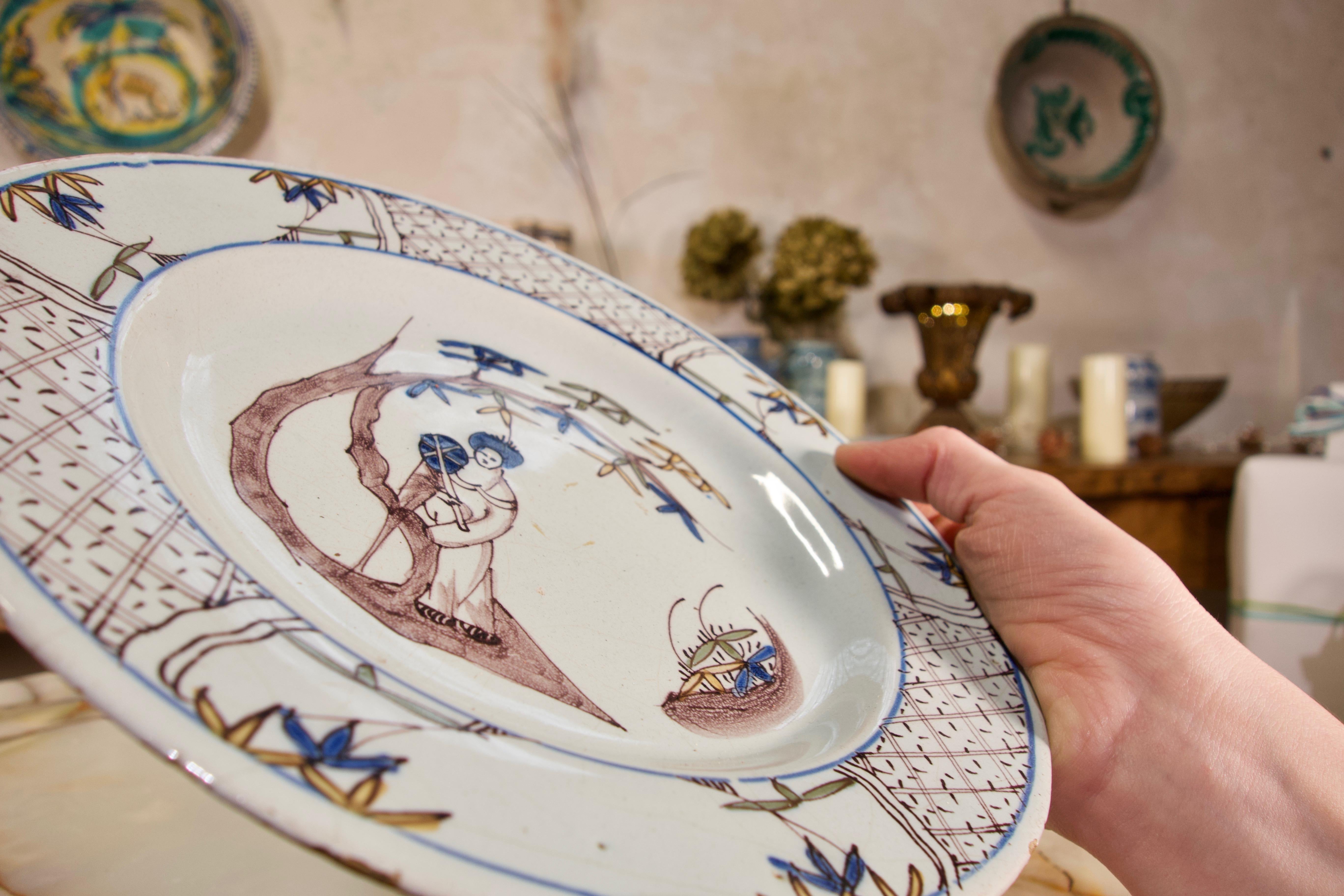 British Selection of Three 18th Century English/Bristol Delft Plates