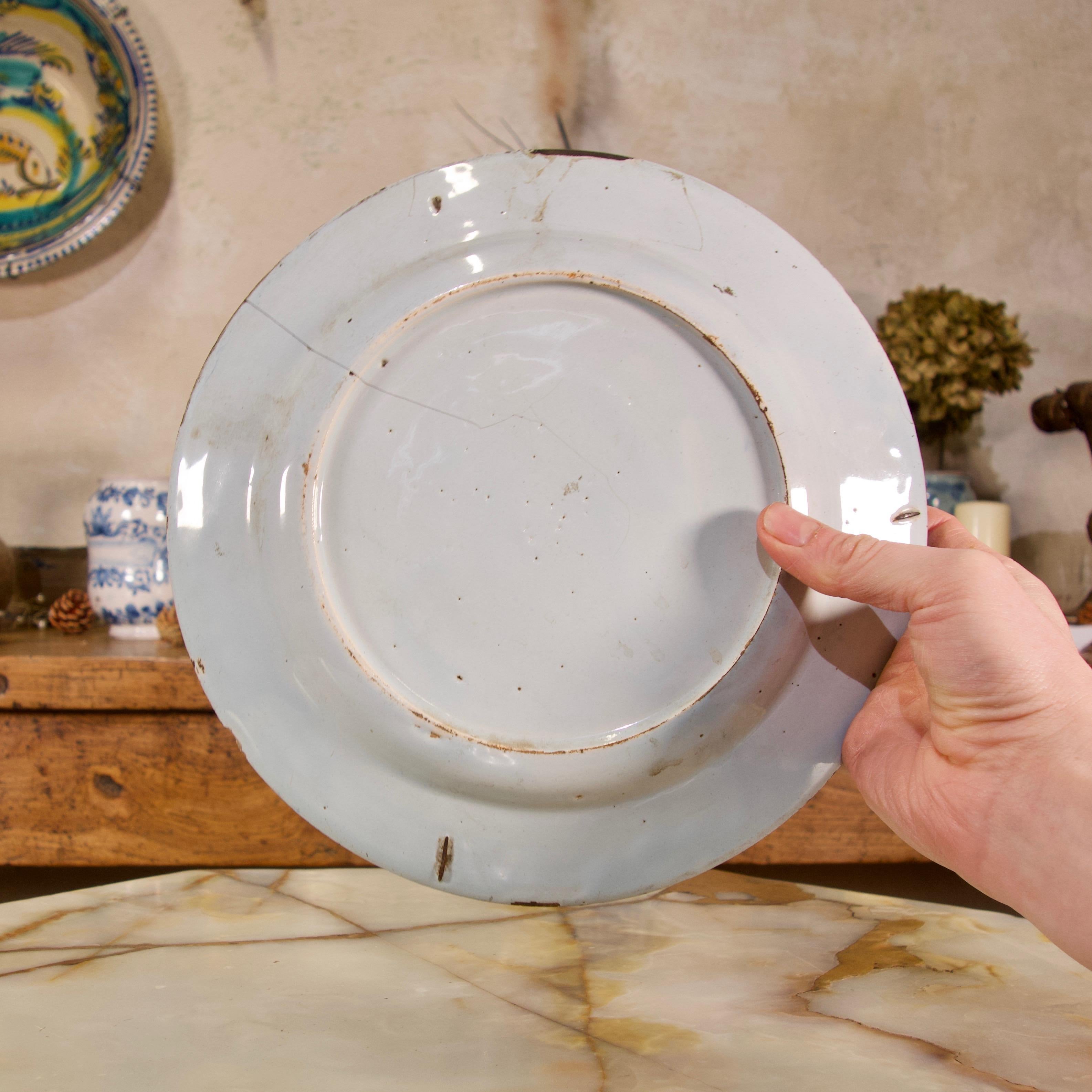 Ceramic Selection of Three 18th Century English/Bristol Delft Plates