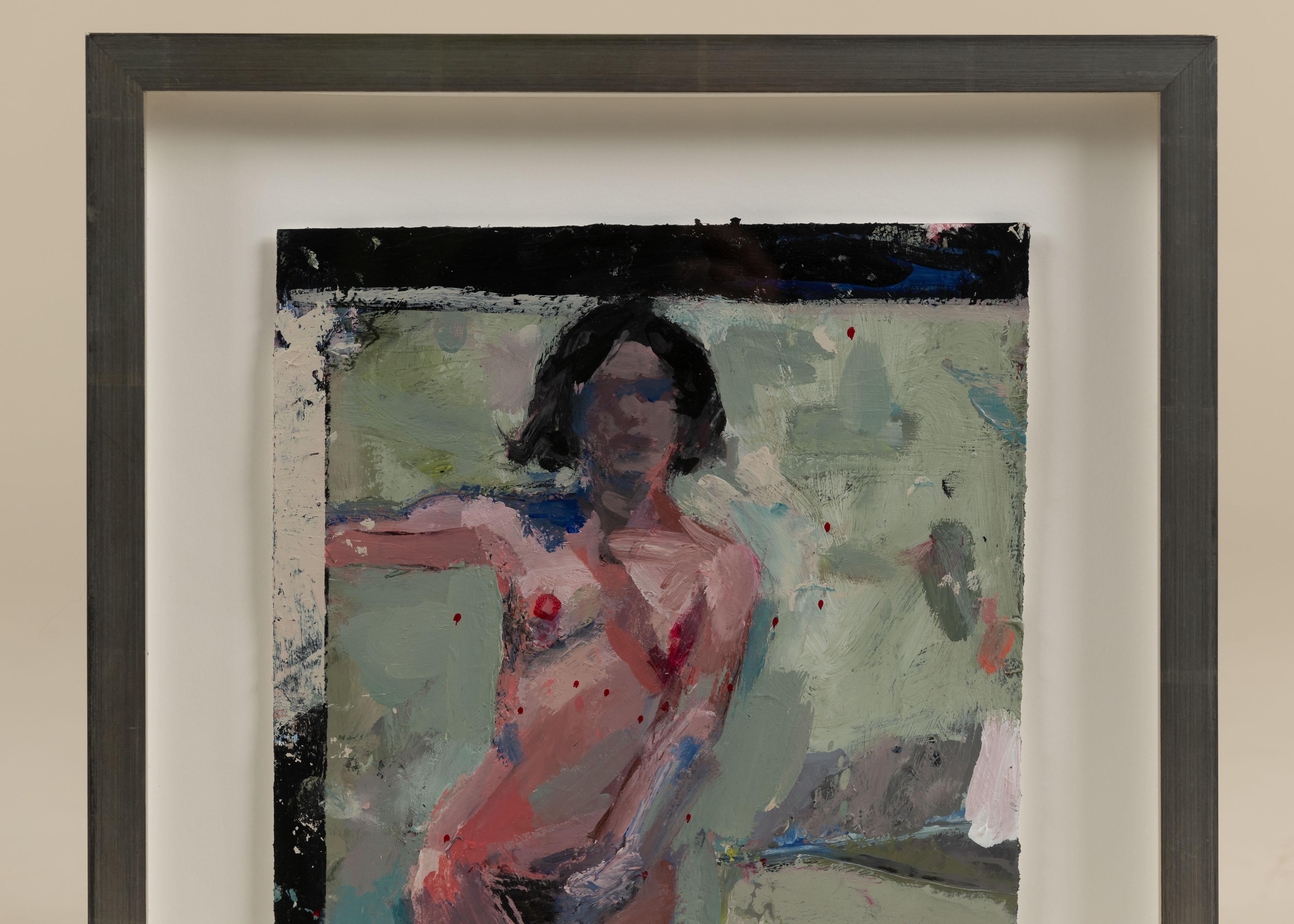 Kim Frohsin, third generation Bay Area Figurative artist is at home with a variety of media, including painting, drawing, monoprints, mixed media and collage. Her subjects include the female figure, cityscape, portraits of numbers and other objects