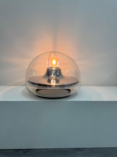 A sensational Ve Art space age design dome glass & chrome table lamp
